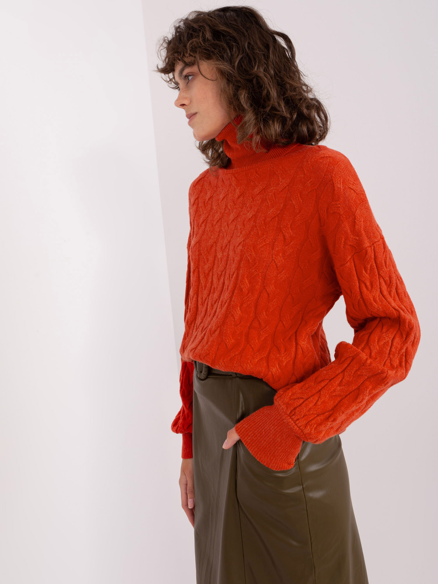 Sweter , ciemny pomarańczowy - Wool Fashion Italia