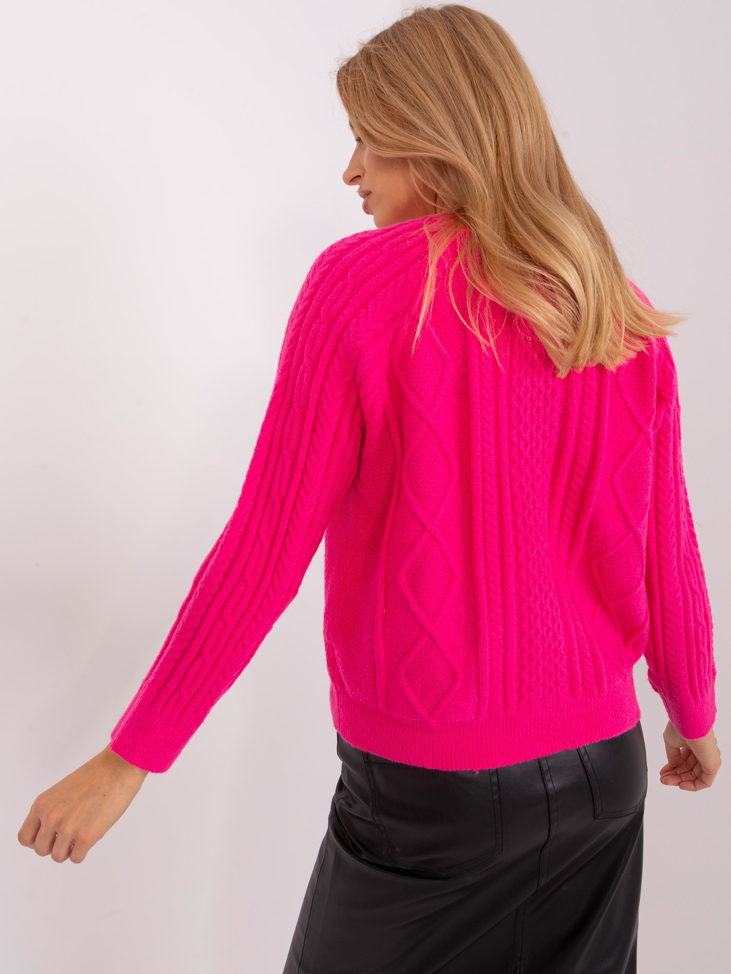 Sweter , ciemny różowy - Wool Fashion Italia