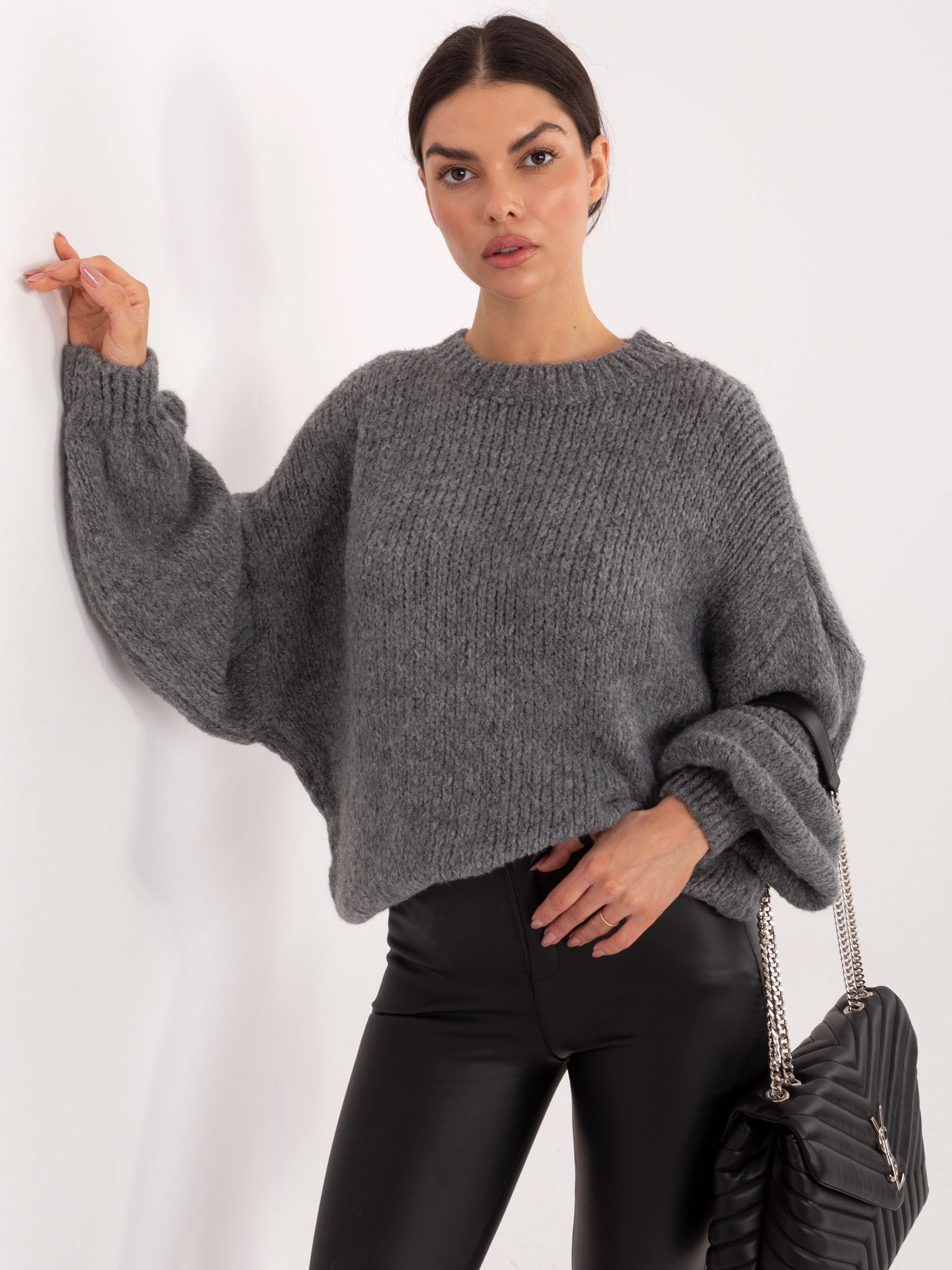 Sweter , ciemny szary - ITALY MODA