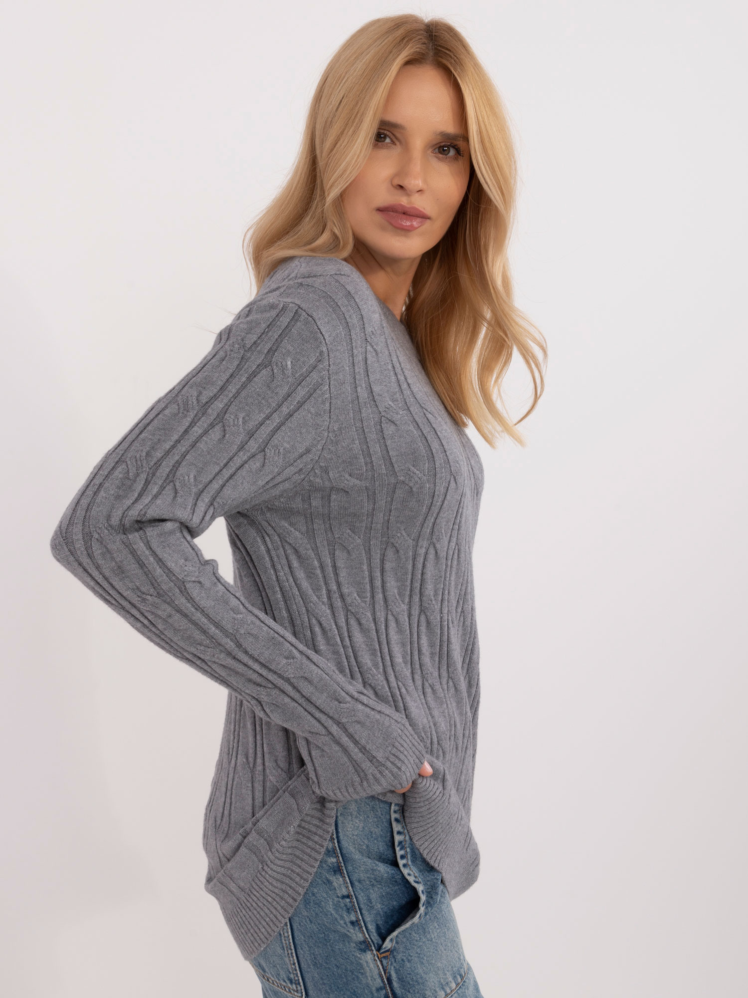 Sweter , ciemny szary - Wool Fashion Italia
