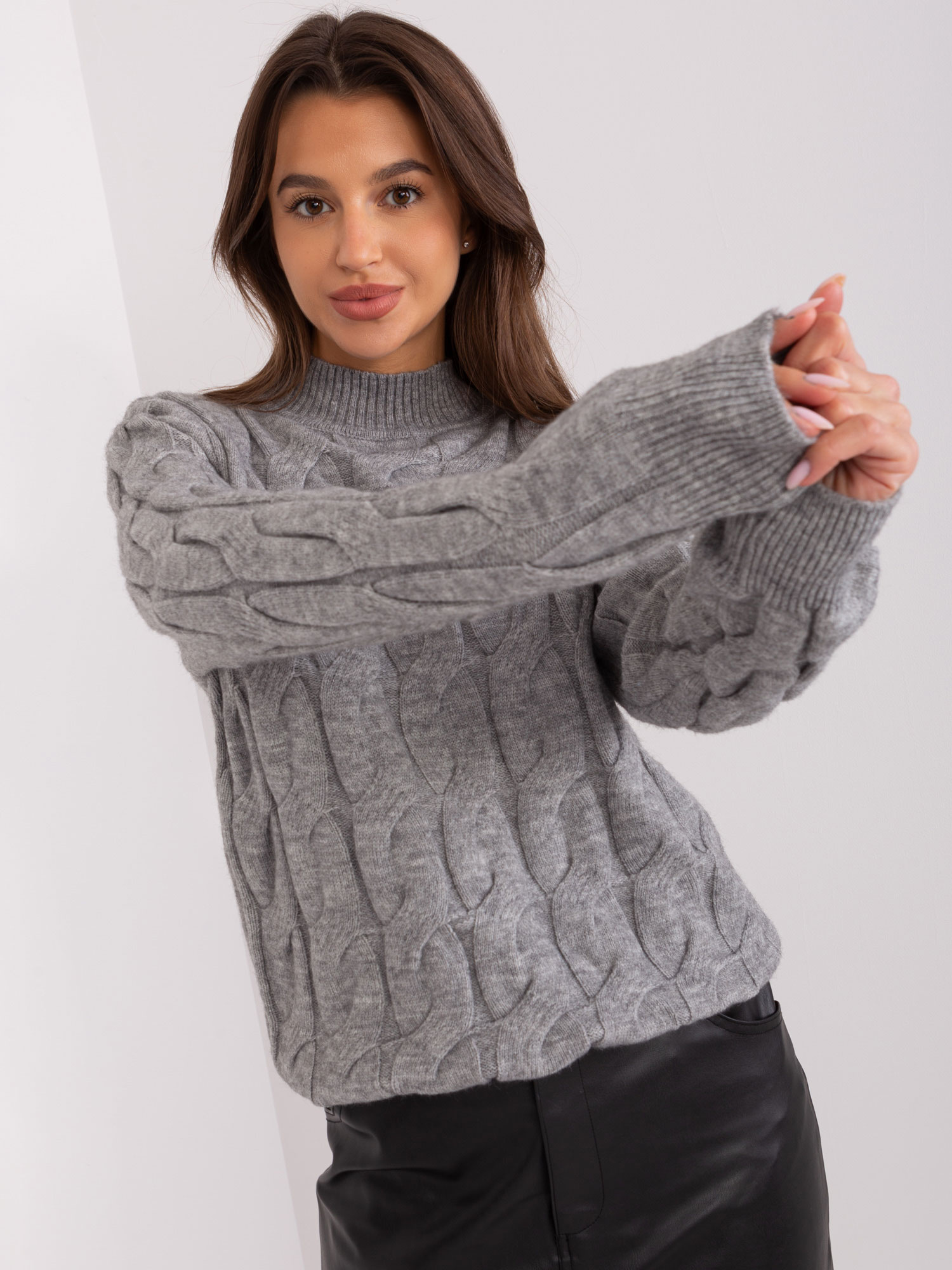 Sweter , ciemny szary - Wool Fashion Italia