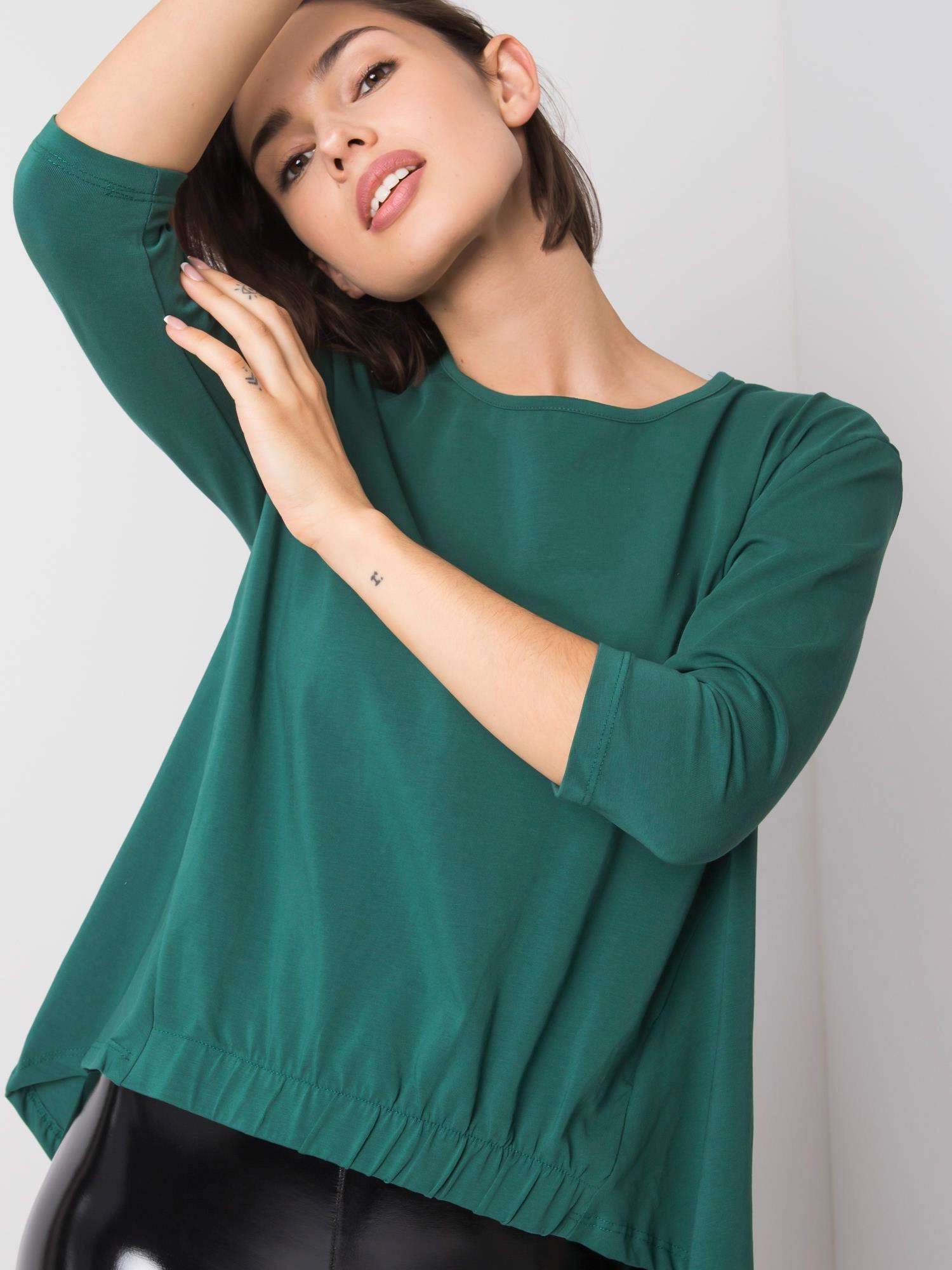 Bluzka , ciemny zielony - BASIC FEEL GOOD
