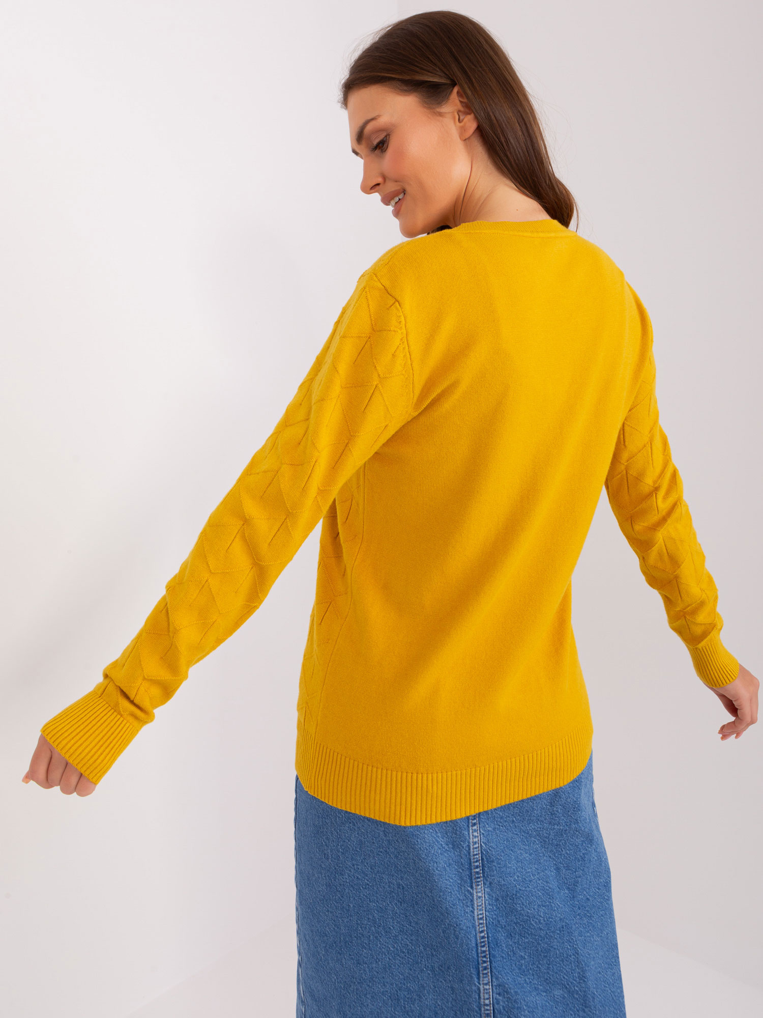 Sweter , ciemny żółty - Wool Fashion Italia