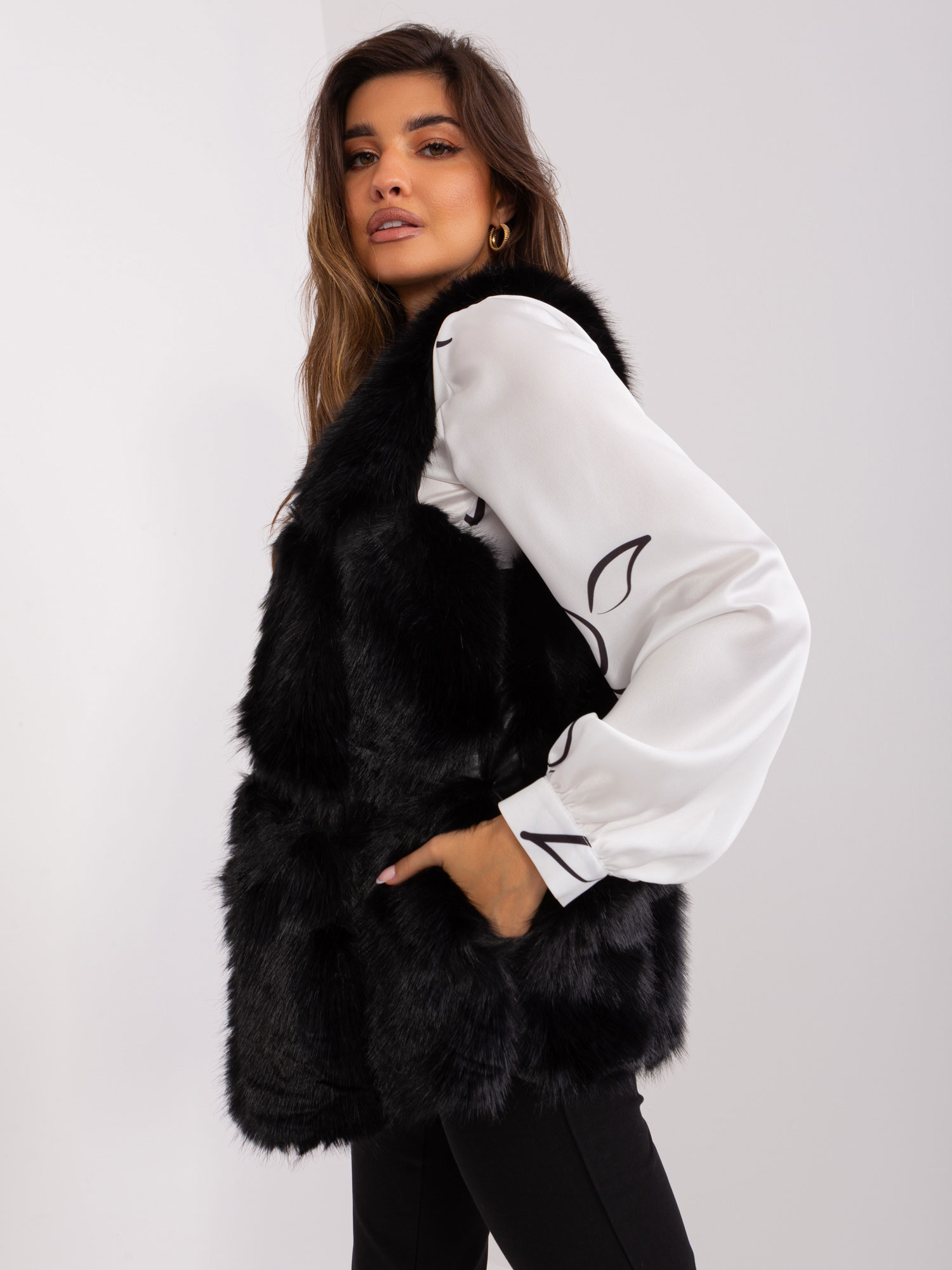 Kamizelka , czarny - Wool Fashion Italia