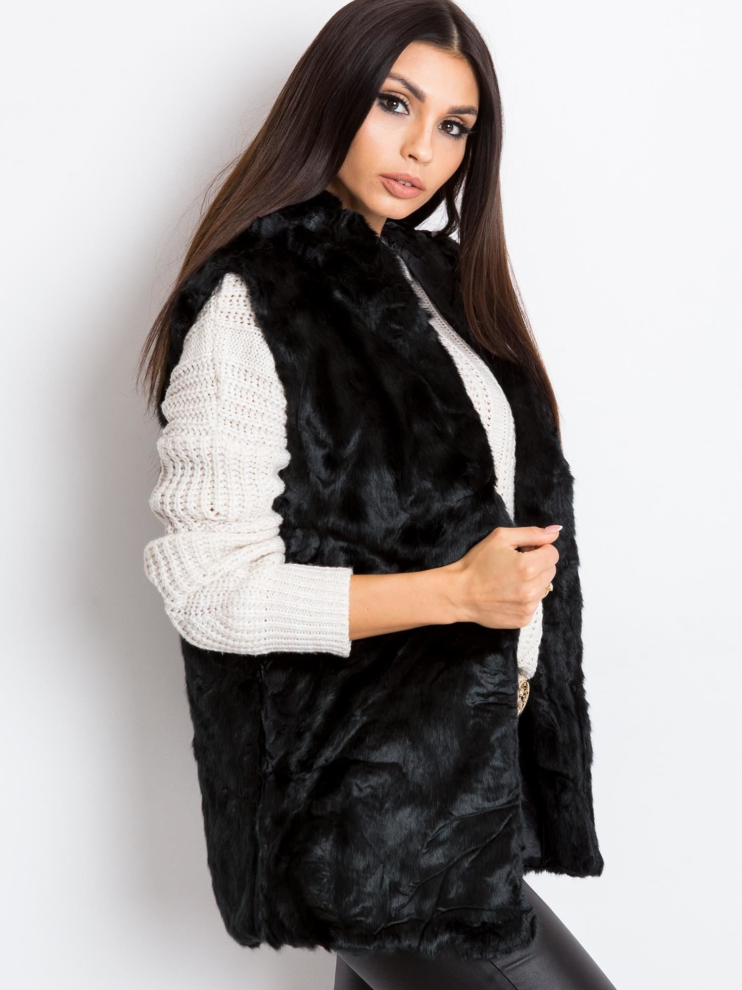Kamizelka , czarny - Wool Fashion Italia