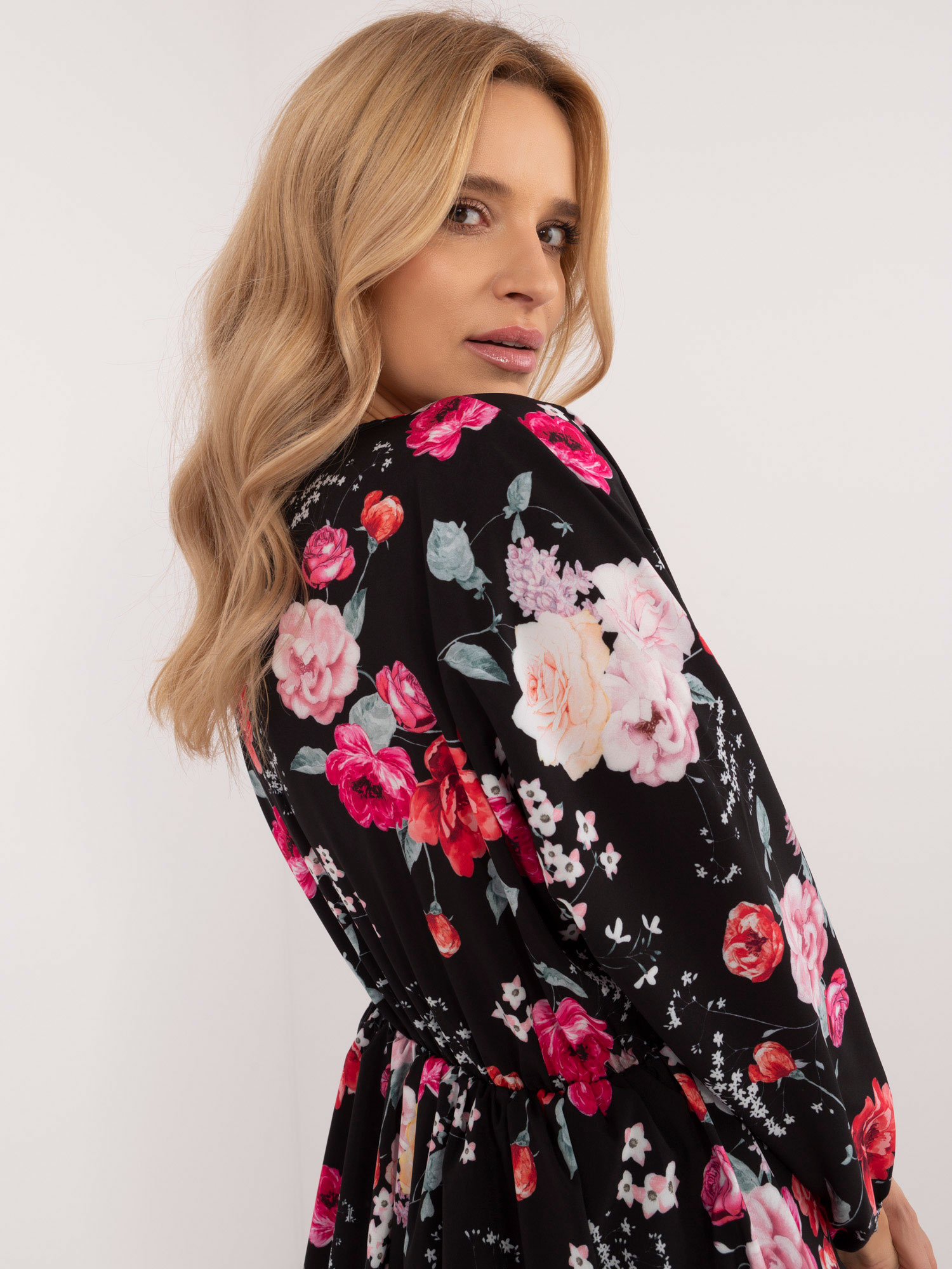 Sukienka , czarno-czerwony - ITALY MODA