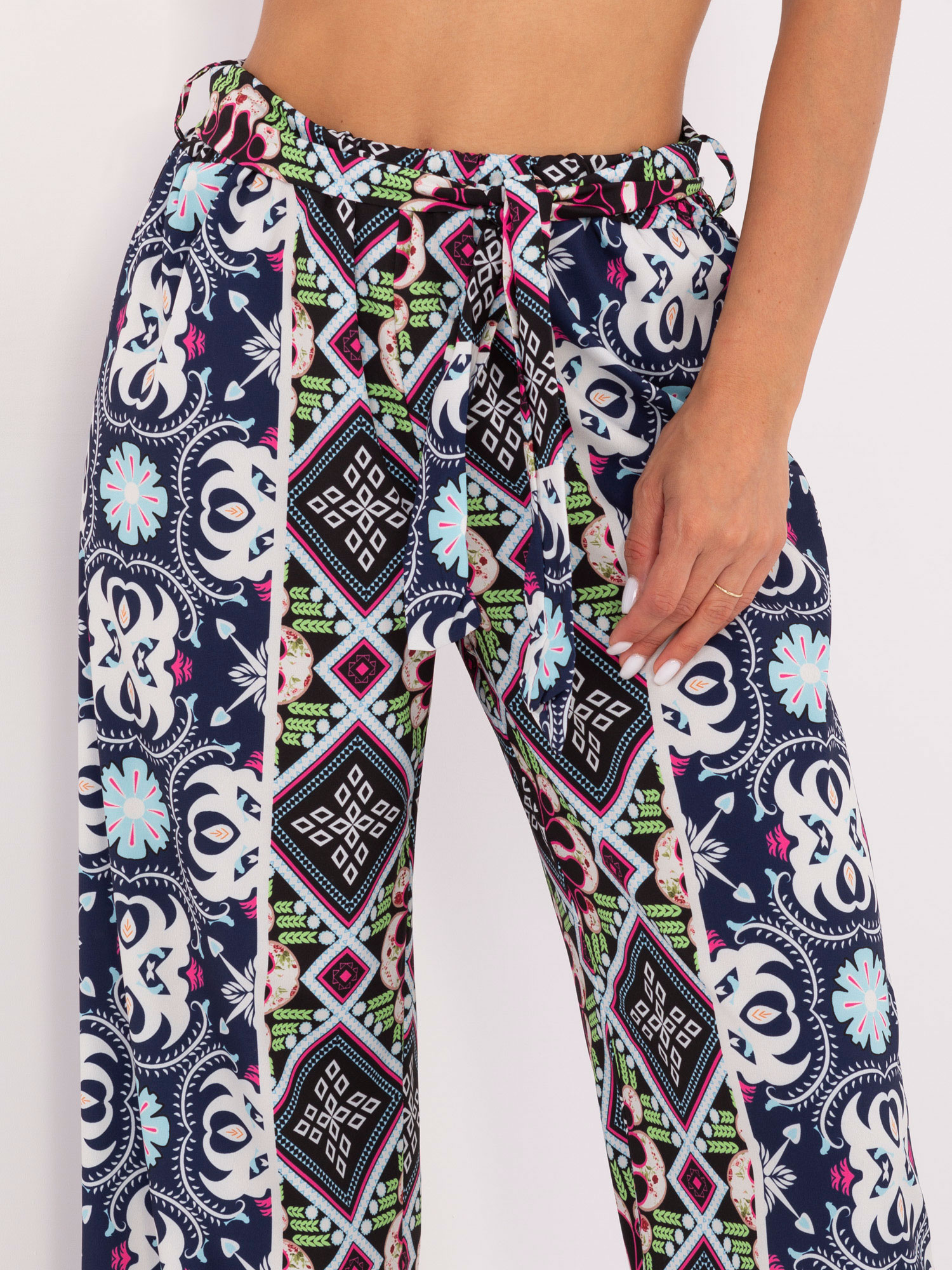 Spodnie , czarno-niebieski - ITALY MODA