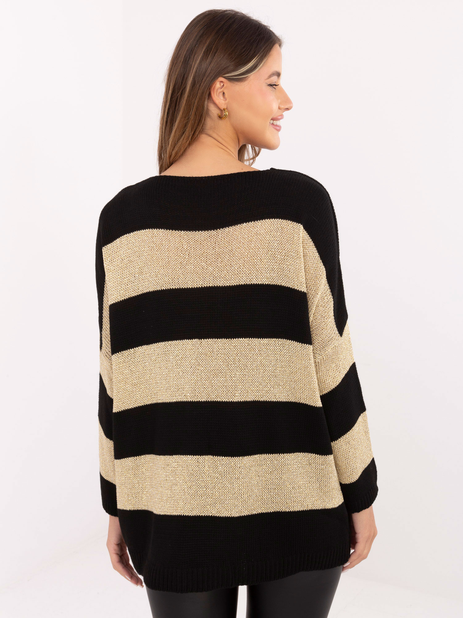 Sweter , czarno-złoty - ITALY MODA