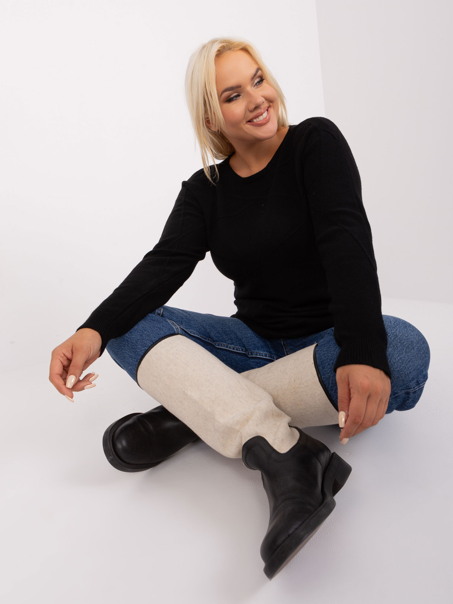 Sweter , czarny - P-M