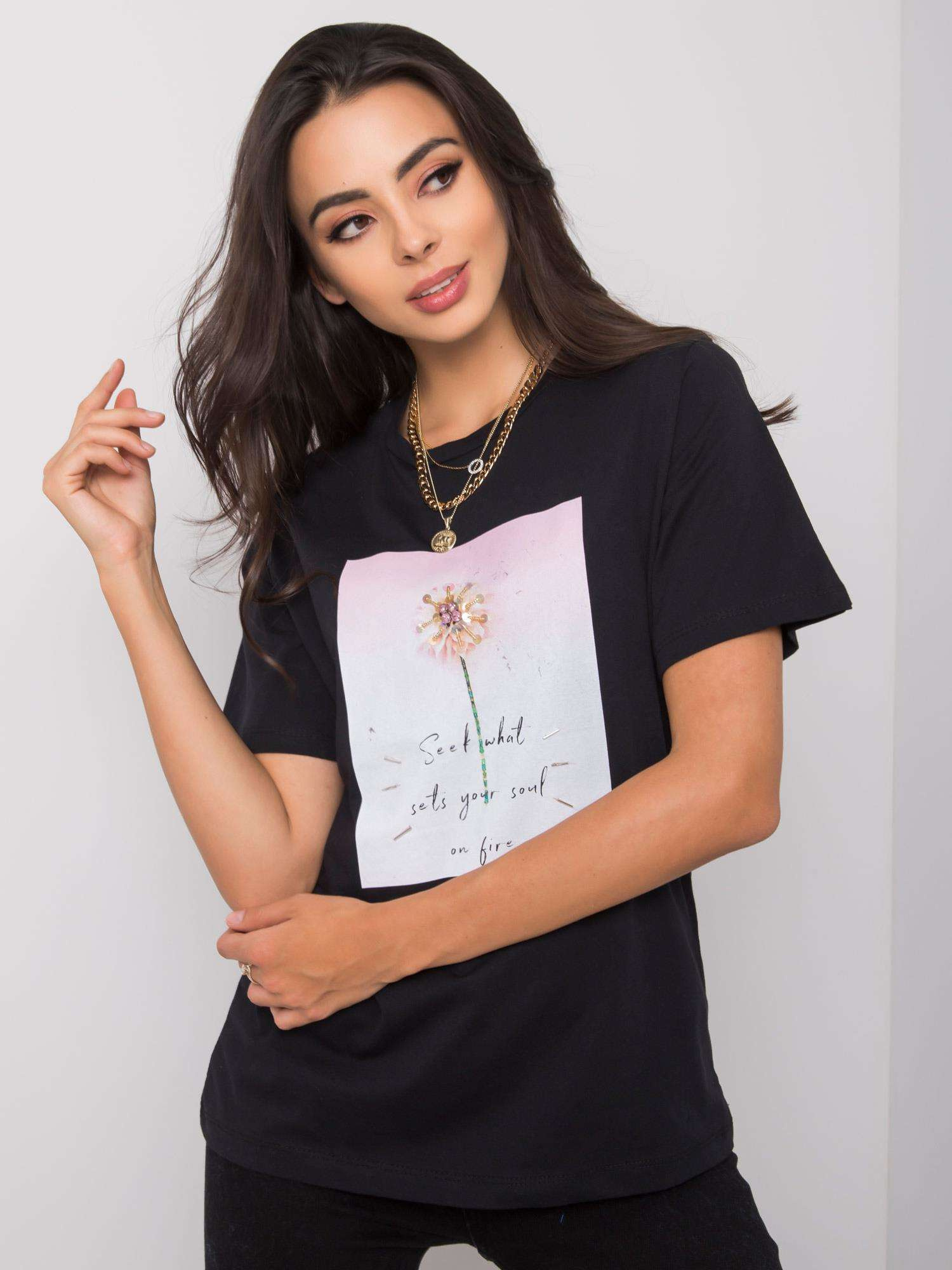 T-shirt , czarny - PEPPER & MINT