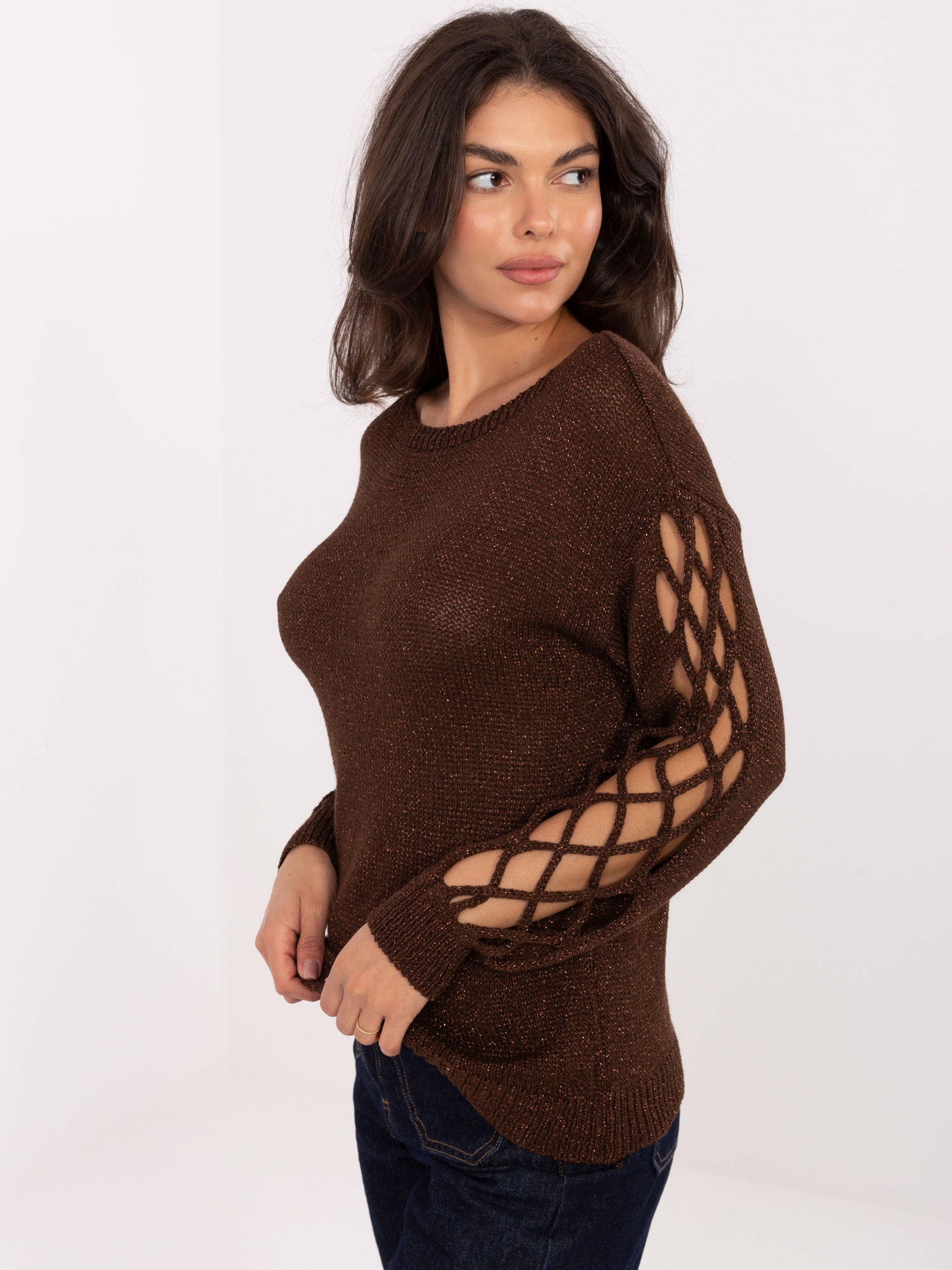 Sweter , ciemny brązowy - ITALY MODA