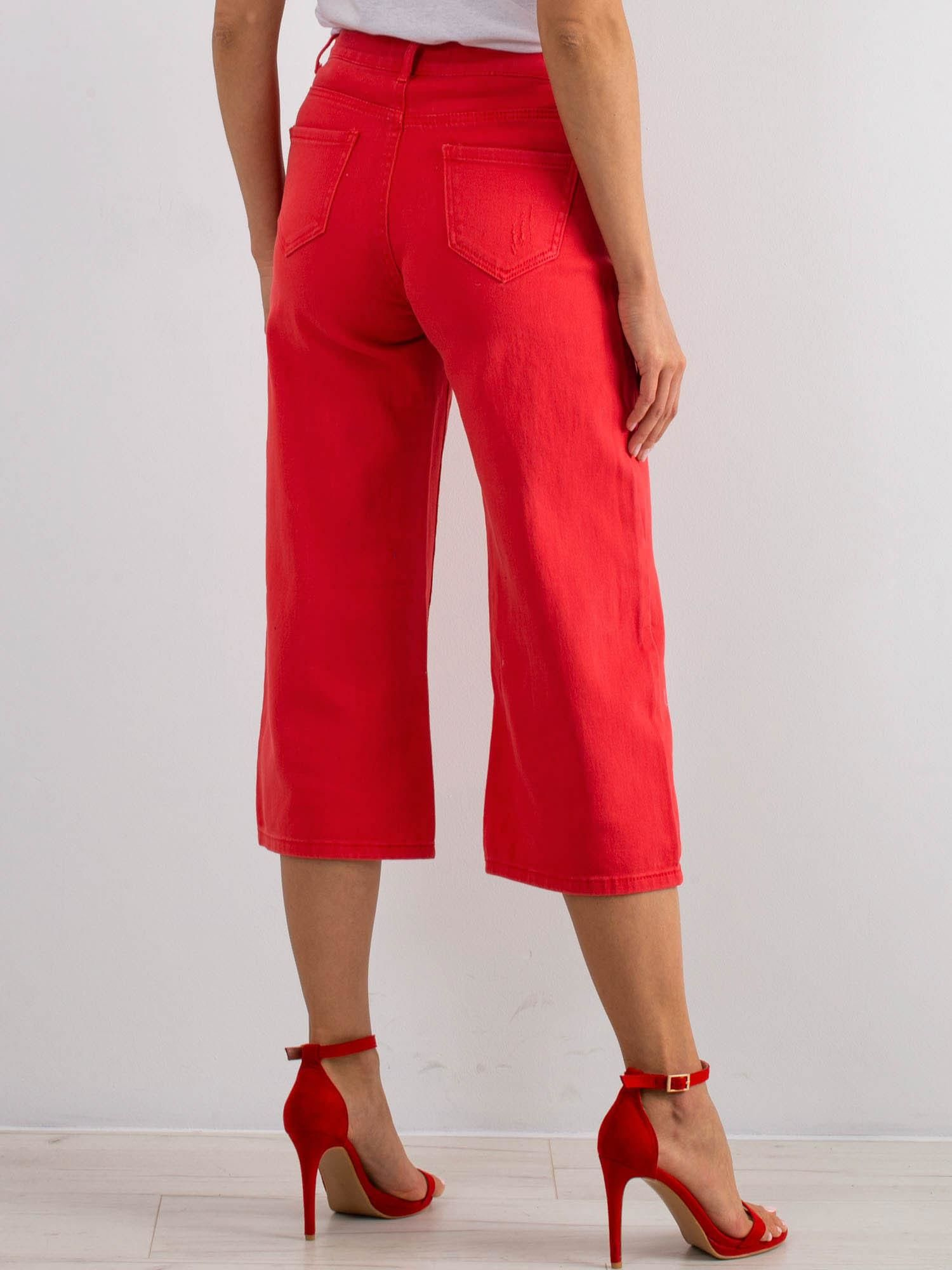 Spodnie jeans , czerwony - Factory Price
