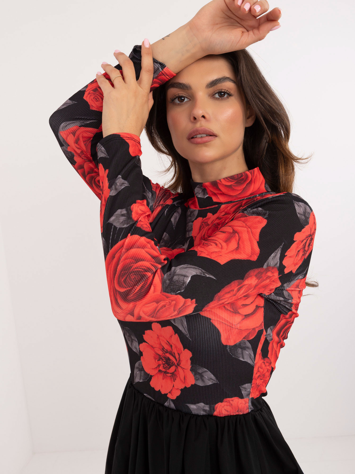 Sukienka , czarno-czerwony - ITALY MODA