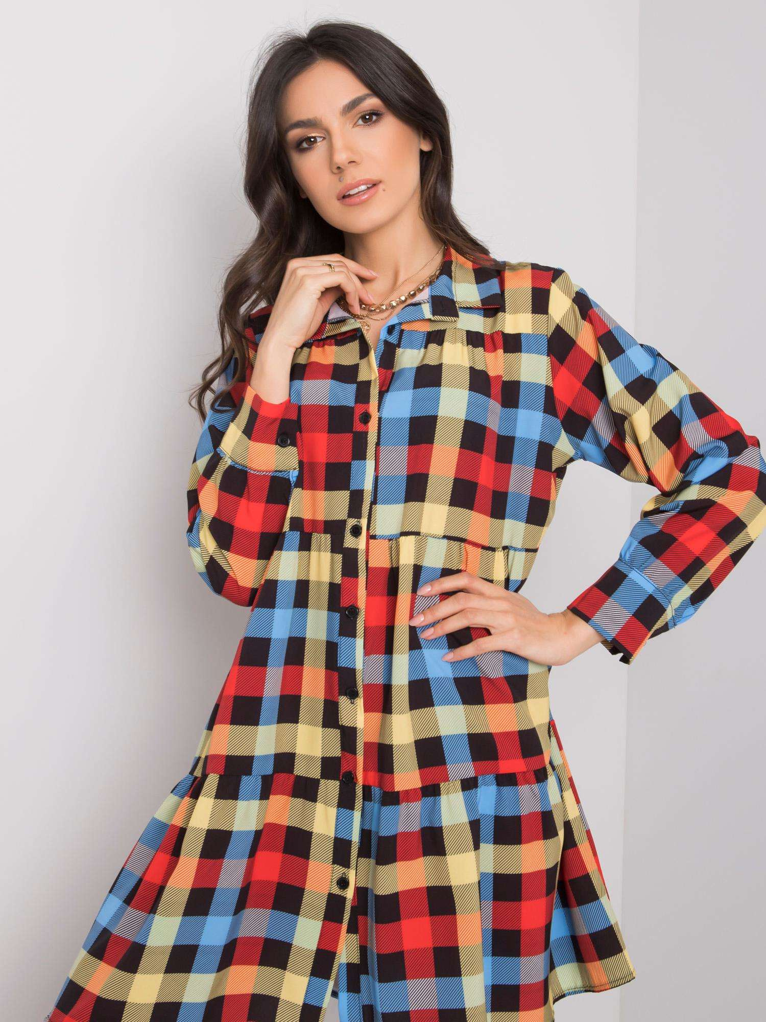 Sukienka , czarno-czerwony - ITALY MODA
