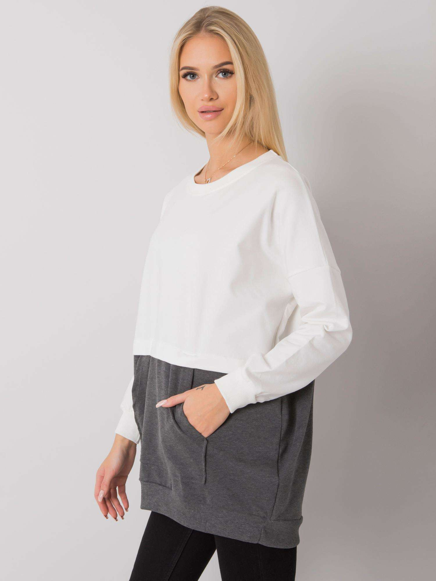 Bluza , biało-szary - RUE PARIS