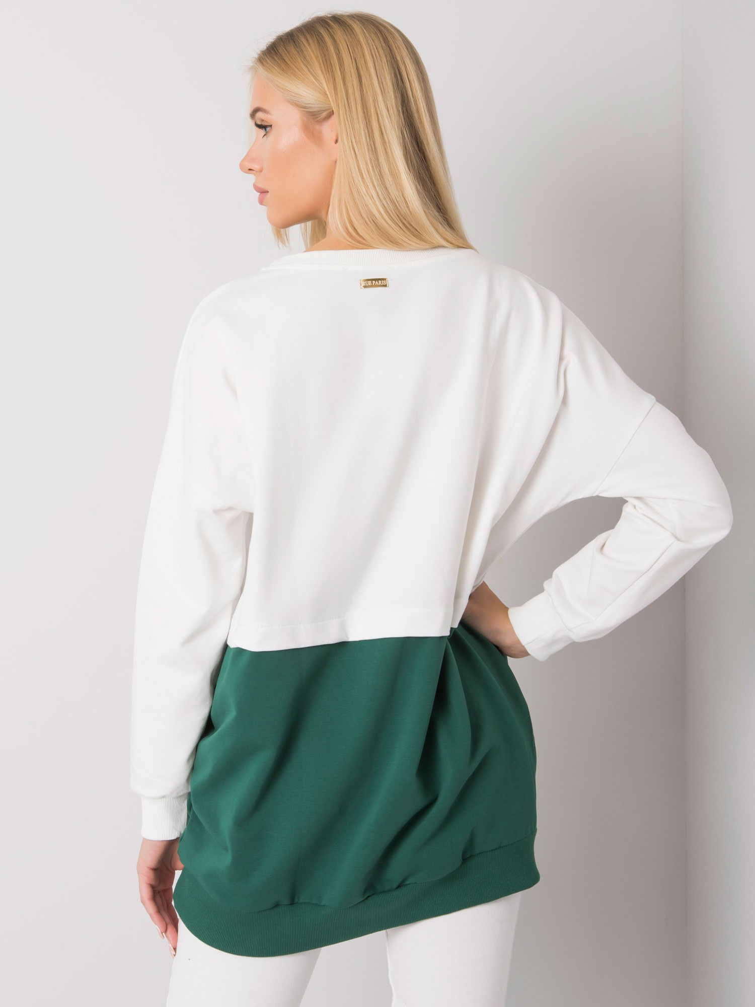 Bluza , biało-zielony - RUE PARIS