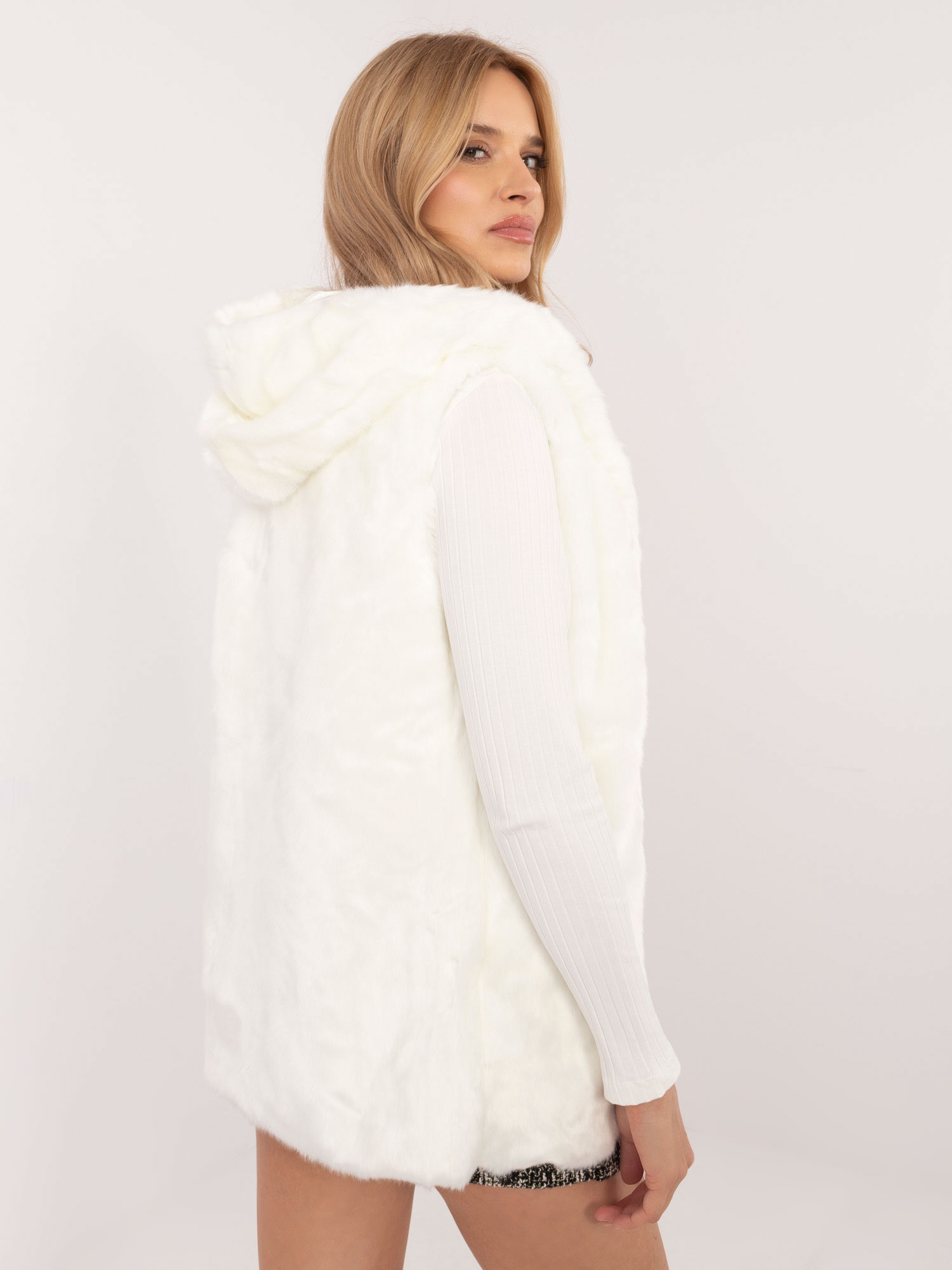 Kamizelka , ecru - Wool Fashion Italia