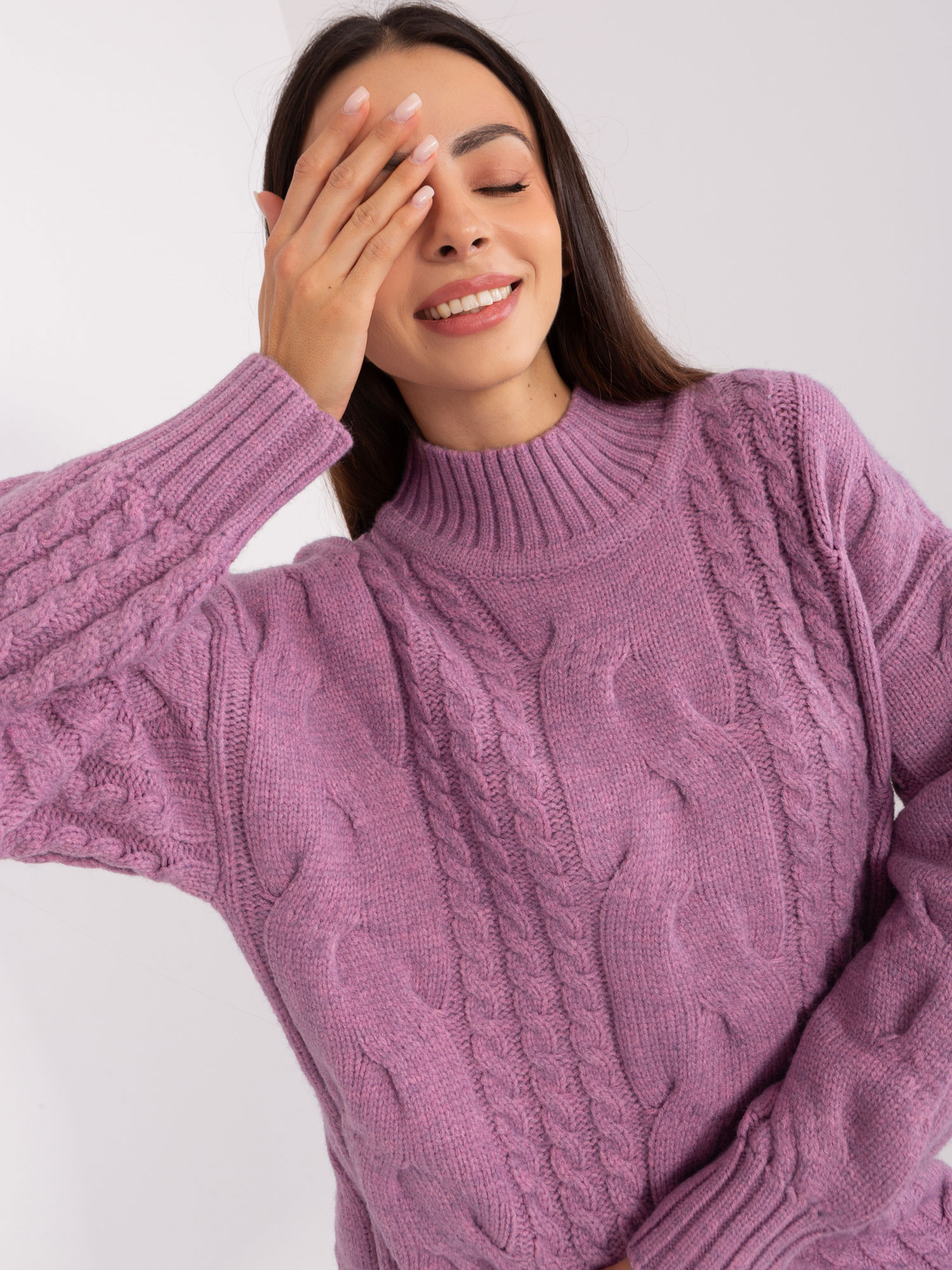 Sweter , fioletowy - Wool Fashion Italia
