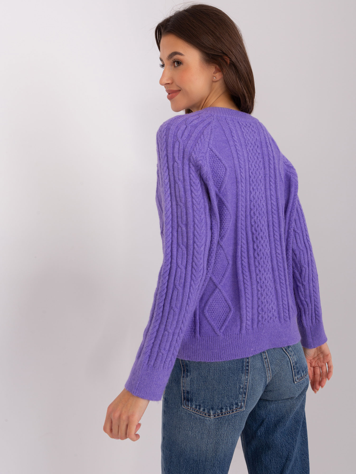 Sweter , fioletowy - Wool Fashion Italia