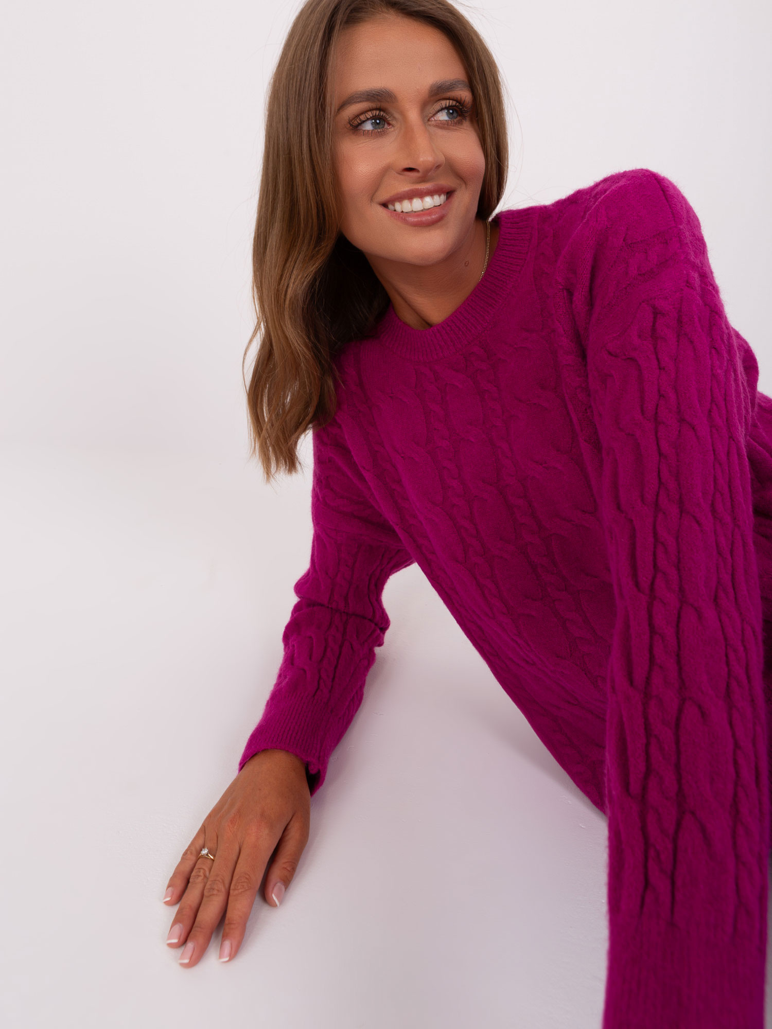 Sweter , fioletowy - Wool Fashion Italia