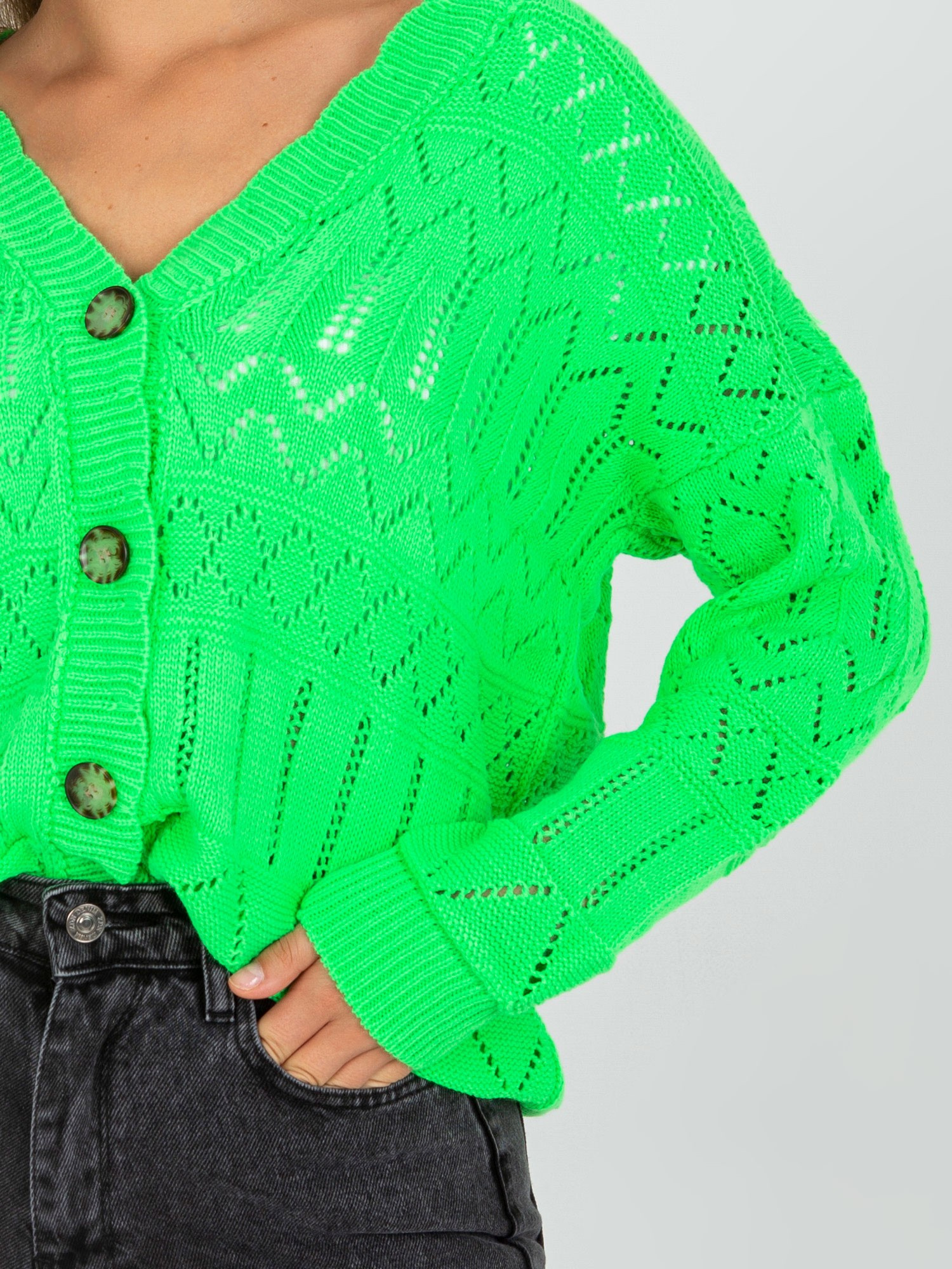 Sweter , fluo zielony - RUE PARIS