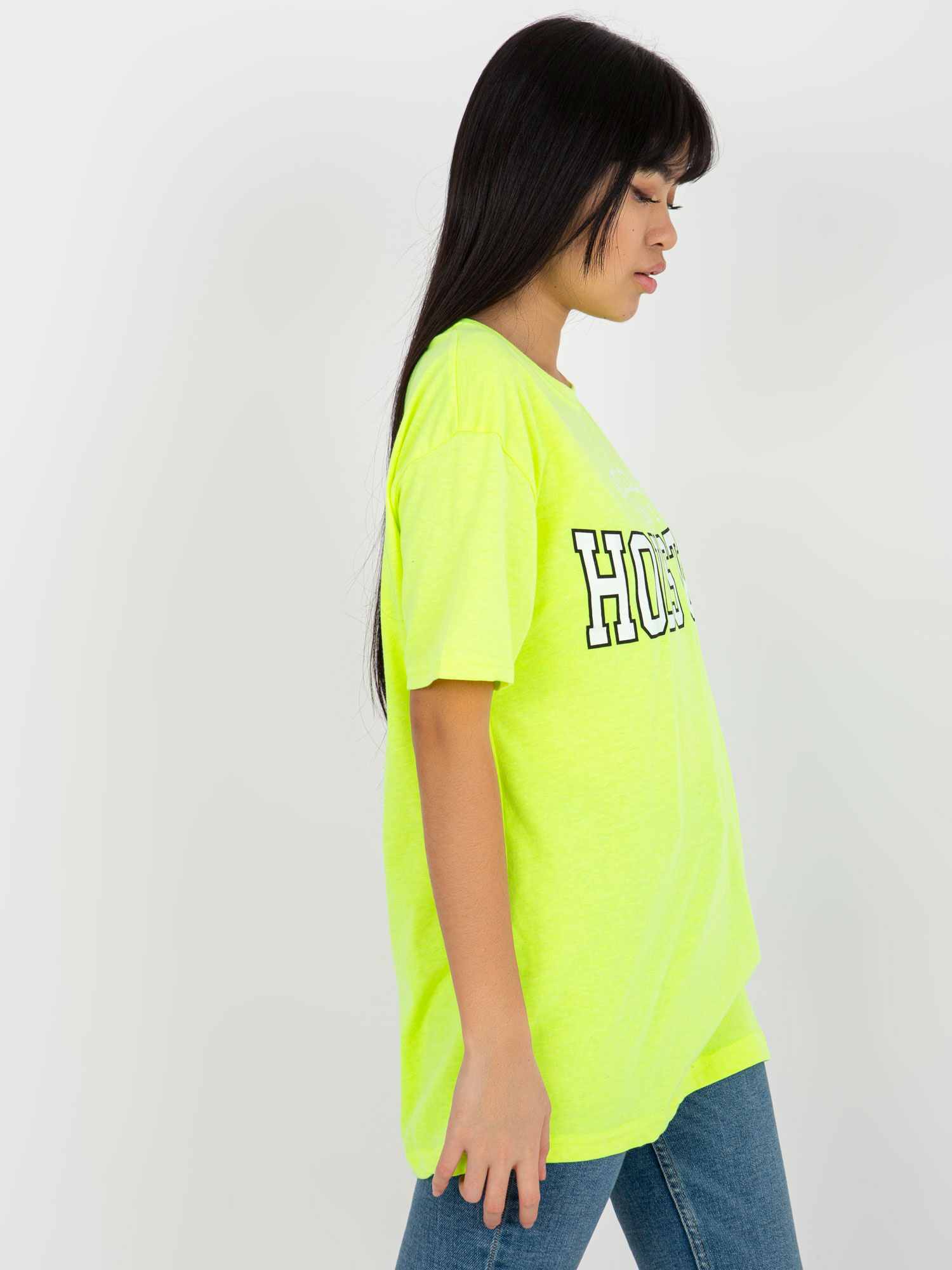 T-shirt , fluo żółty - ex moda