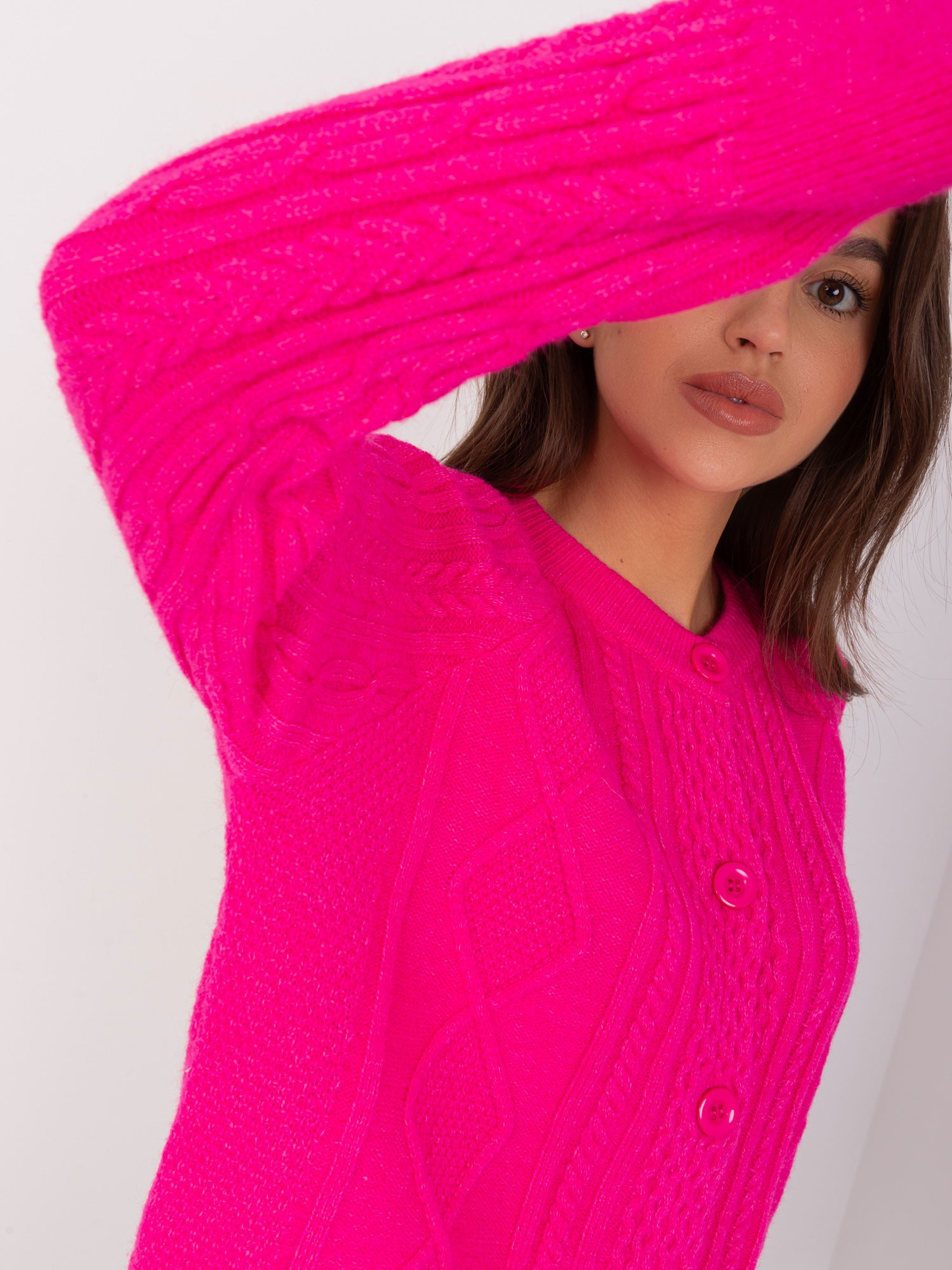 Sweter , fuksjowy - Wool Fashion Italia