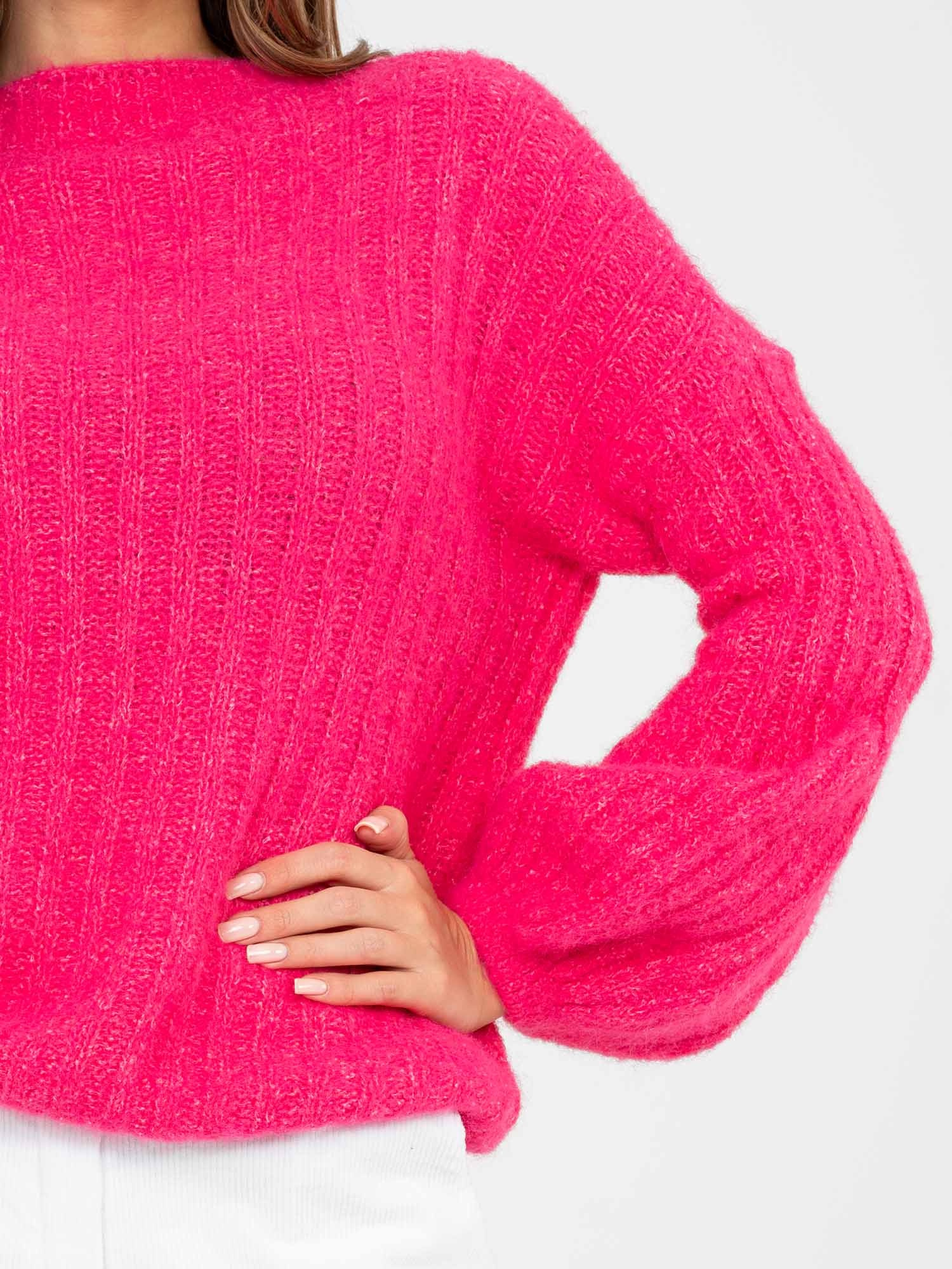 Sweter , fuksjowy - ITALY MODA - obrazek 2