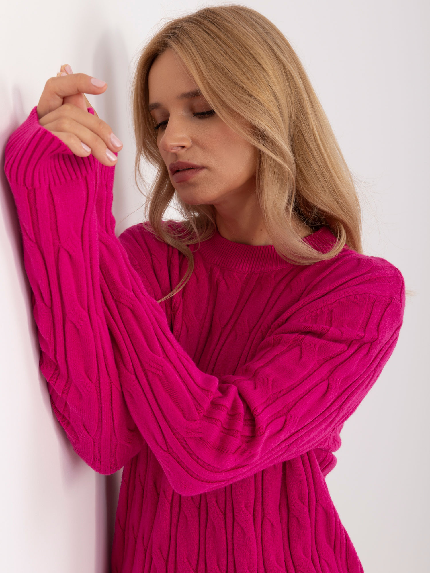 Sweter , fuksjowy - Wool Fashion Italia