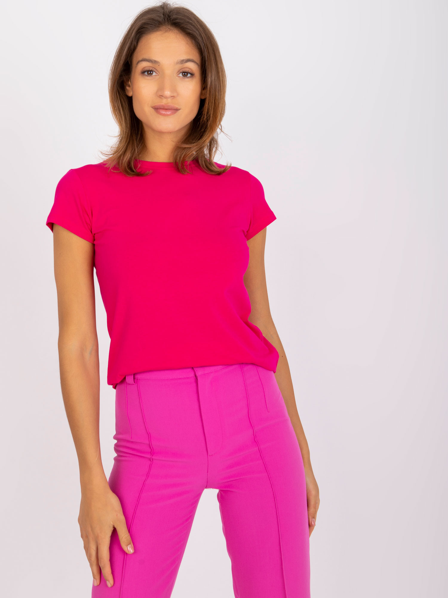 T-shirt , fuksjowy - BASIC FEEL GOOD