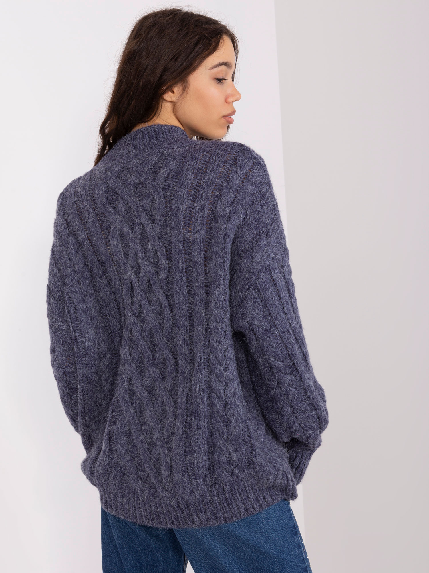 Sweter , granatowy - Wool Fashion Italia