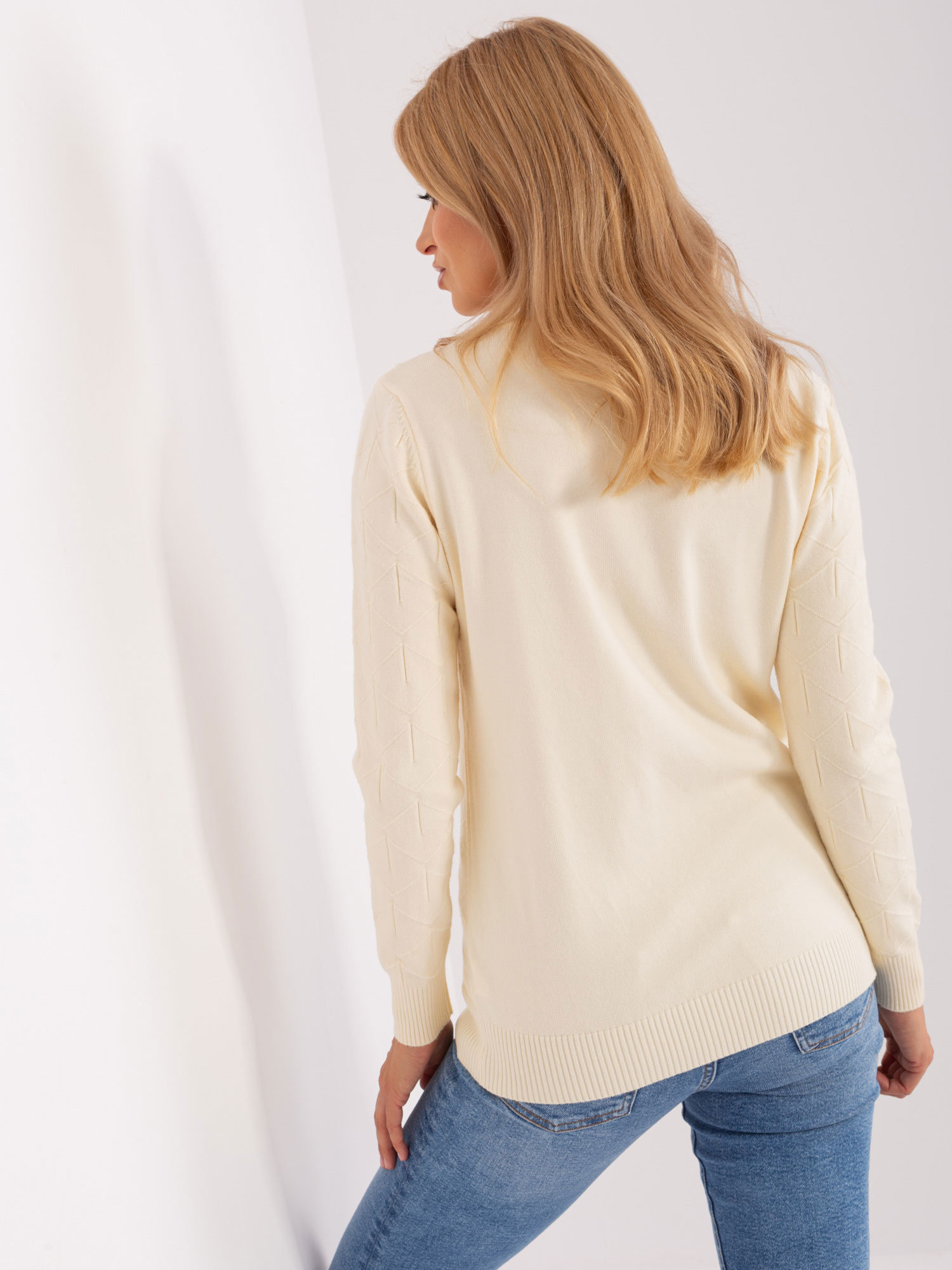 Sweter , jasny beżowy - Wool Fashion Italia