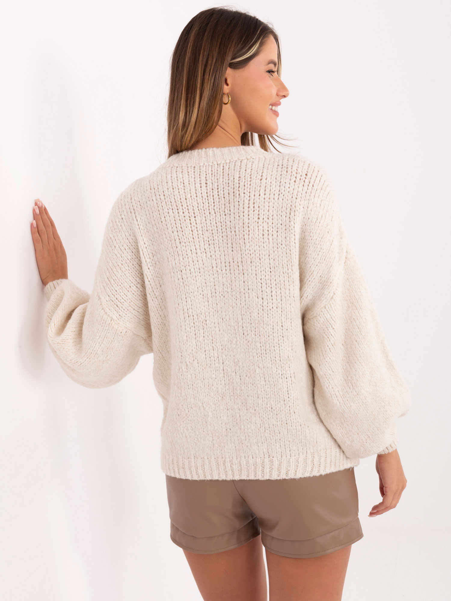 Sweter , jasny beżowy - ITALY MODA