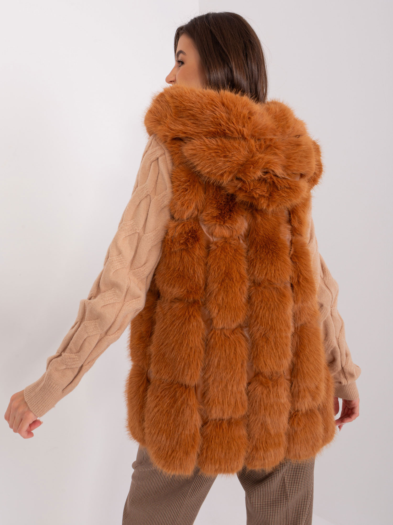 Kamizelka , jasny brązowy - Wool Fashion Italia