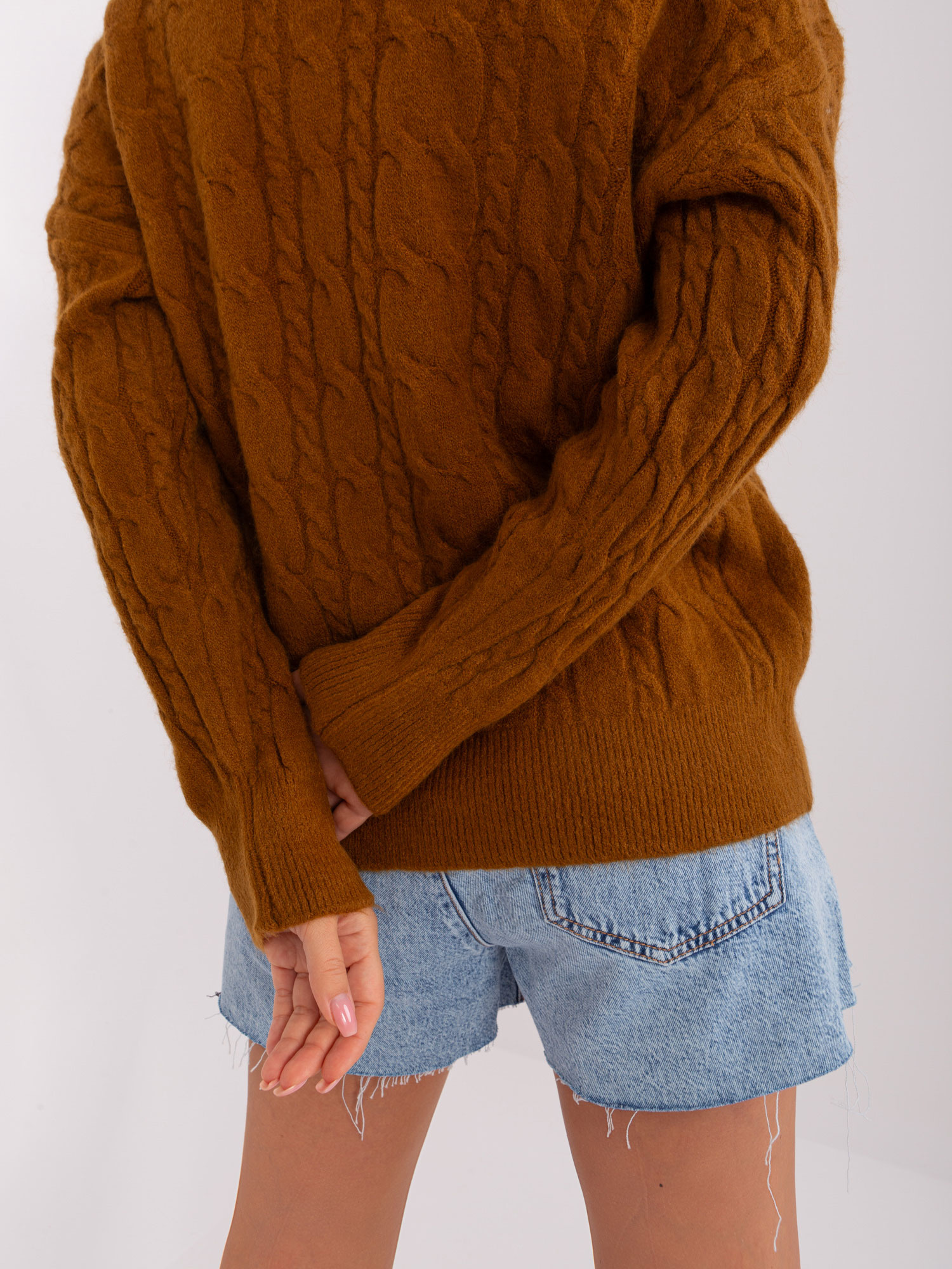 Sweter , jasny brązowy - Wool Fashion Italia