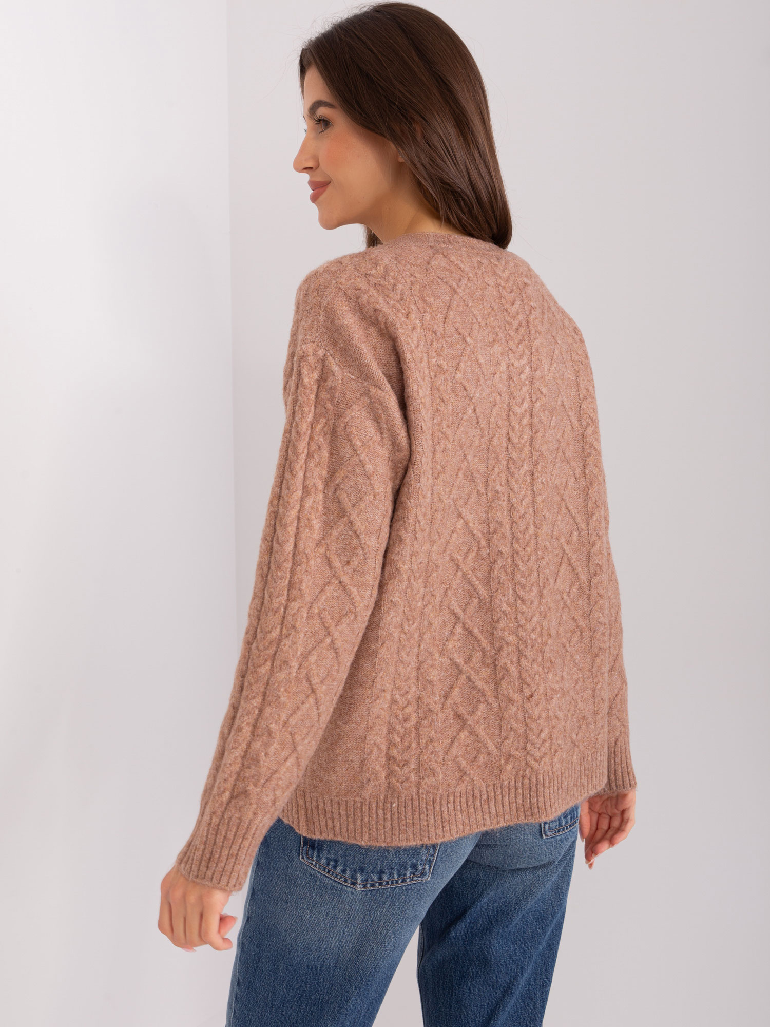Sweter , jasny brązowy - Wool Fashion Italia