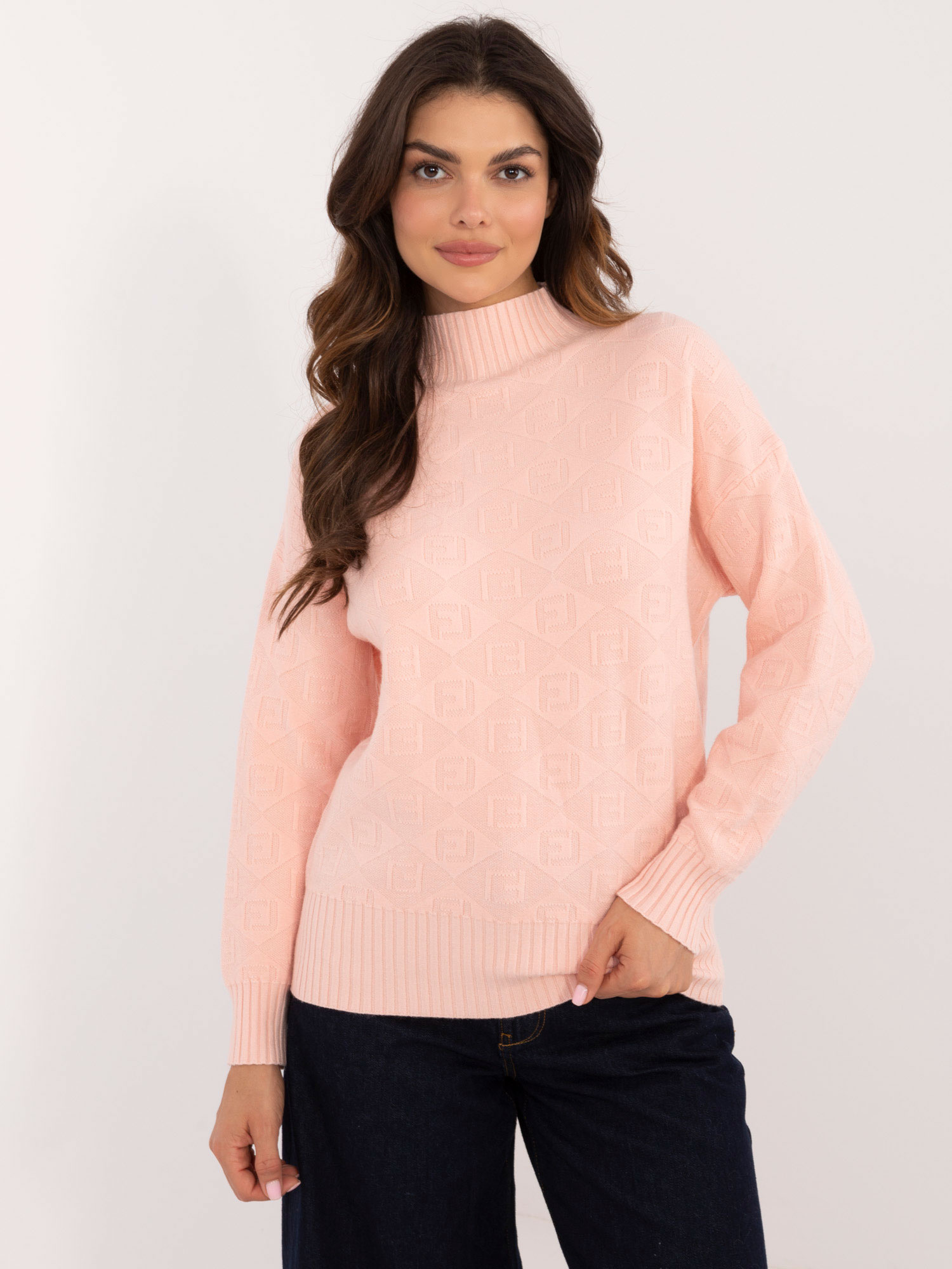 Sweter , jasny brzoskwiniowy - Wool Fashion Italia