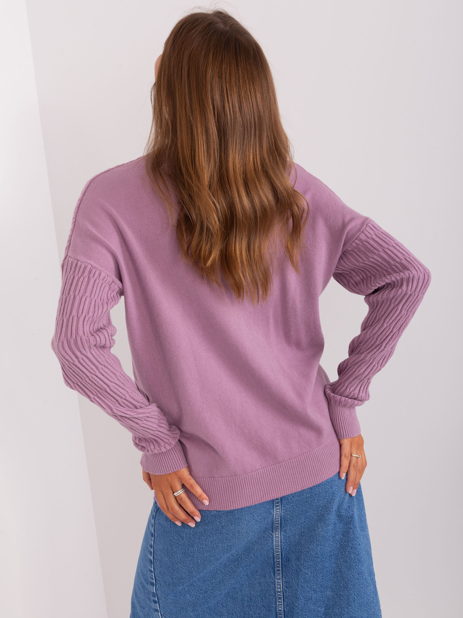 Sweter , jasny fioletowy - Wool Fashion Italia
