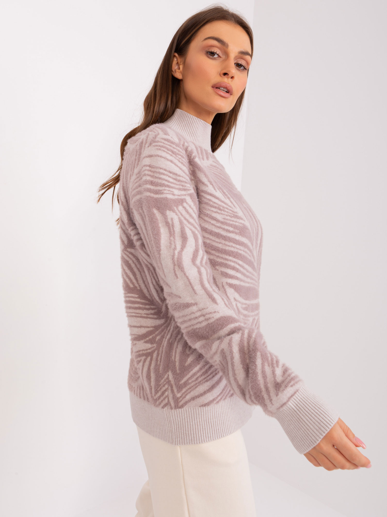 Sweter , jasny fioletowy - Wool Fashion Italia
