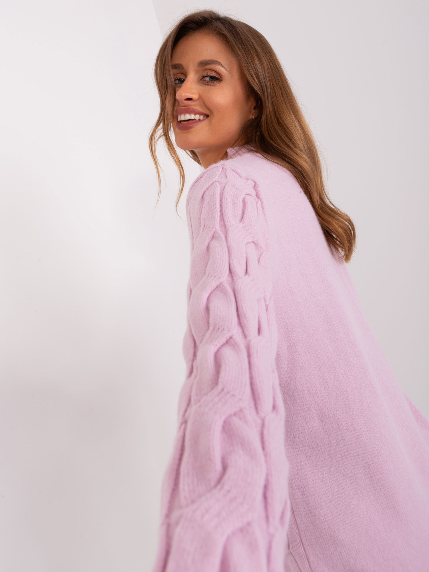Sweter , jasny fioletowy - Wool Fashion Italia