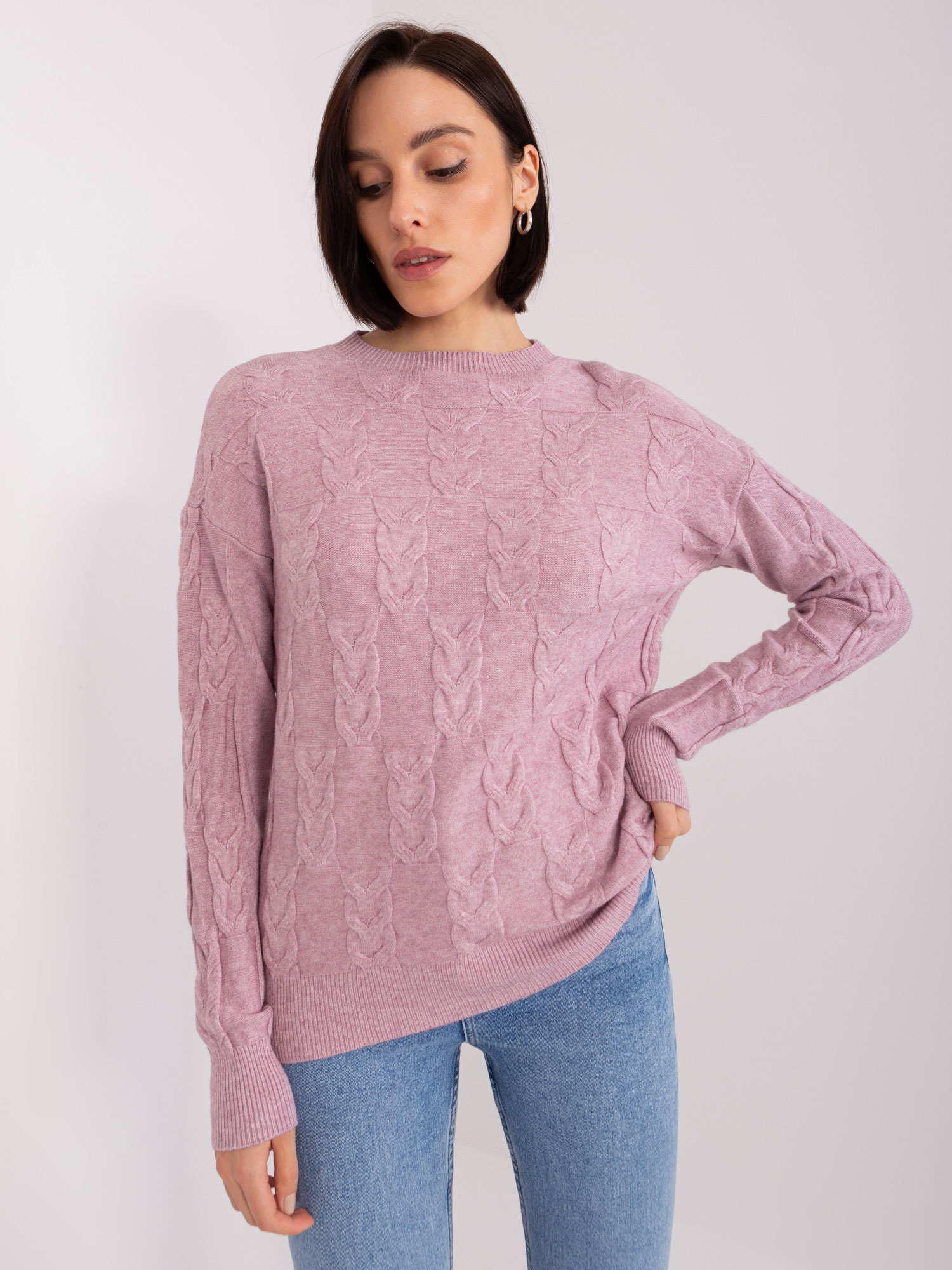 Sweter , jasny fioletowy - Wool Fashion Italia
