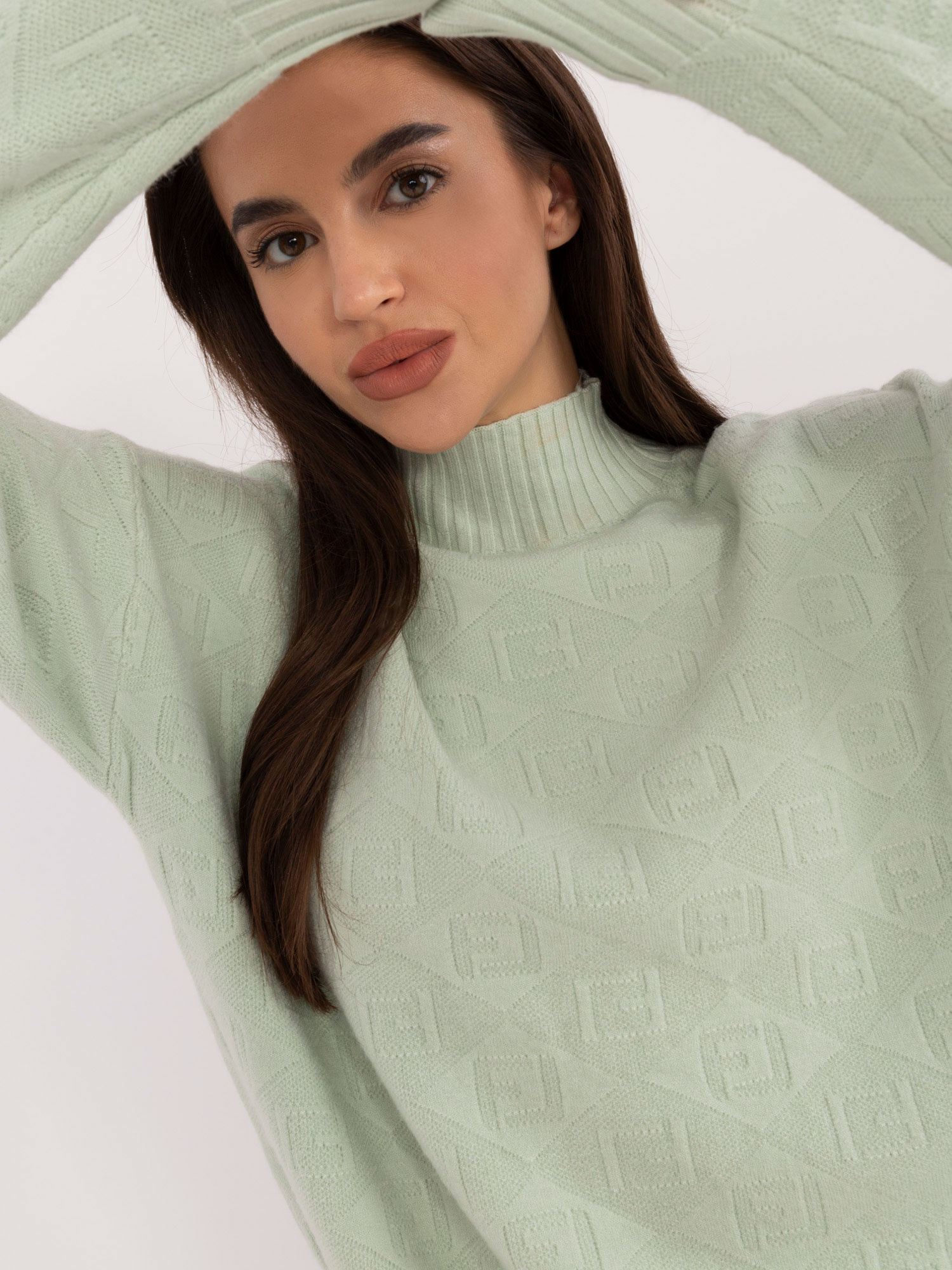 Sweter , mietowy - Wool Fashion Italia