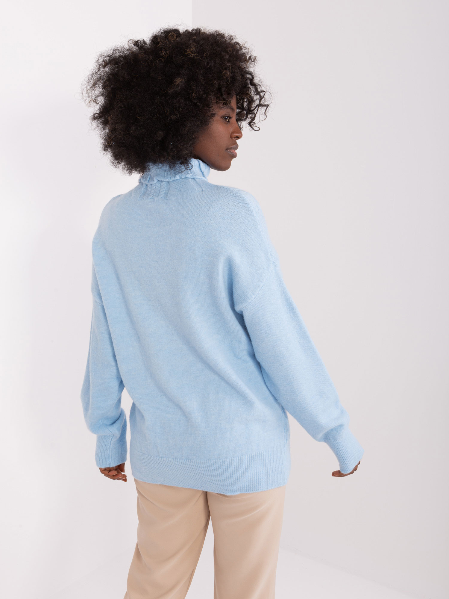 Sweter , błękitny - Wool Fashion Italia
