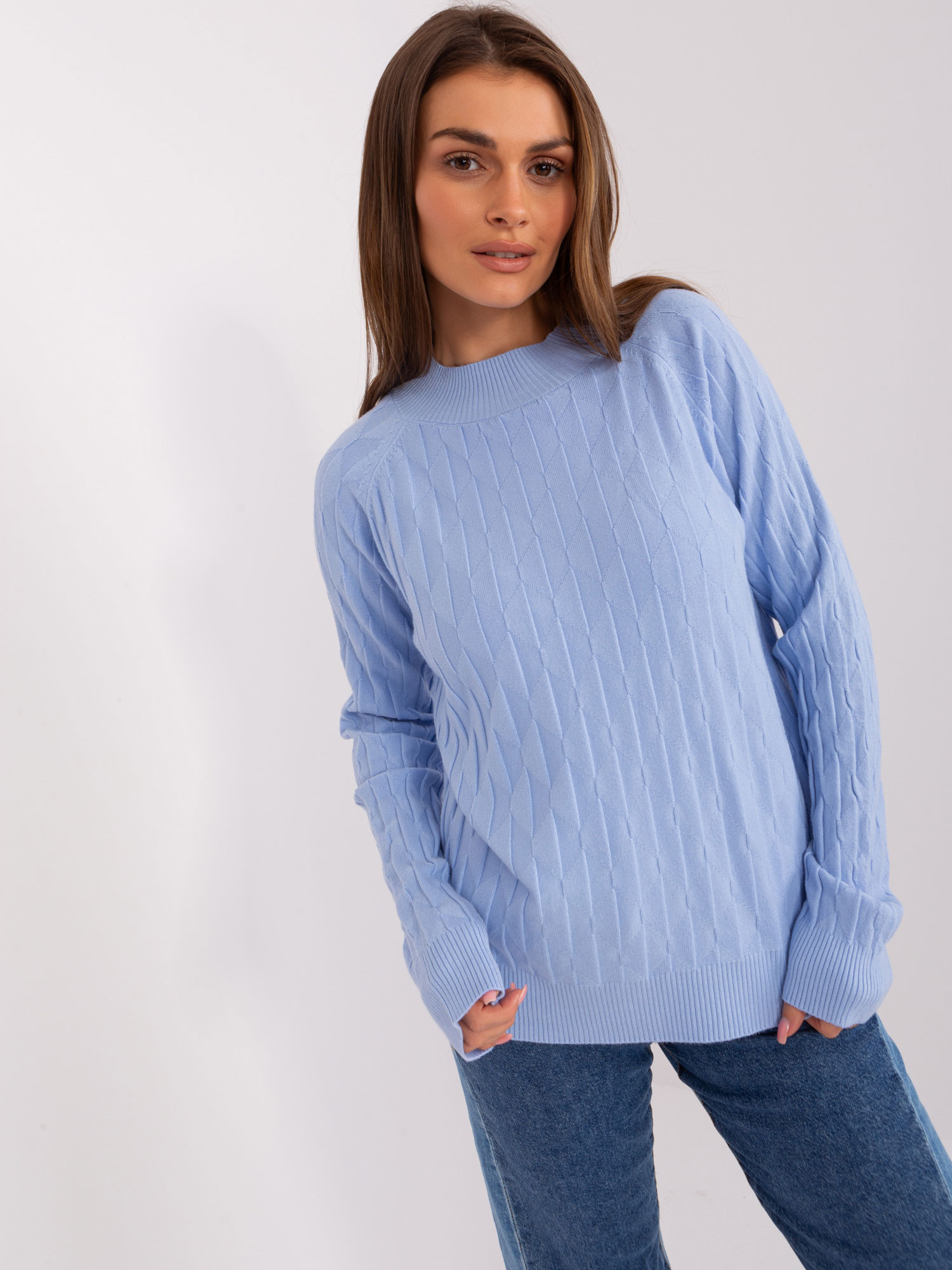 Sweter , jasny niebieski - Wool Fashion Italia