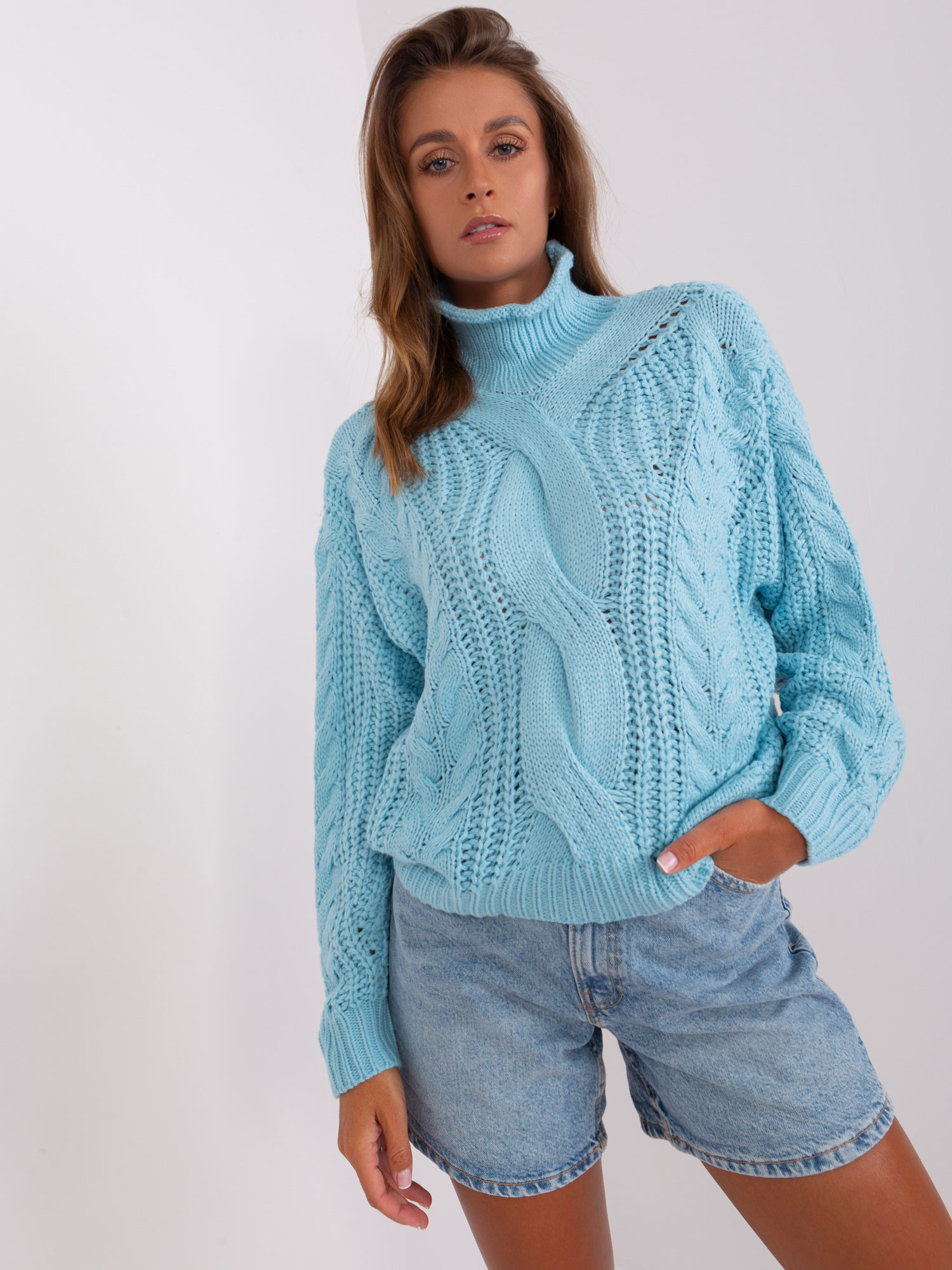 Sweter , jasny niebieski - Wool Fashion Italia