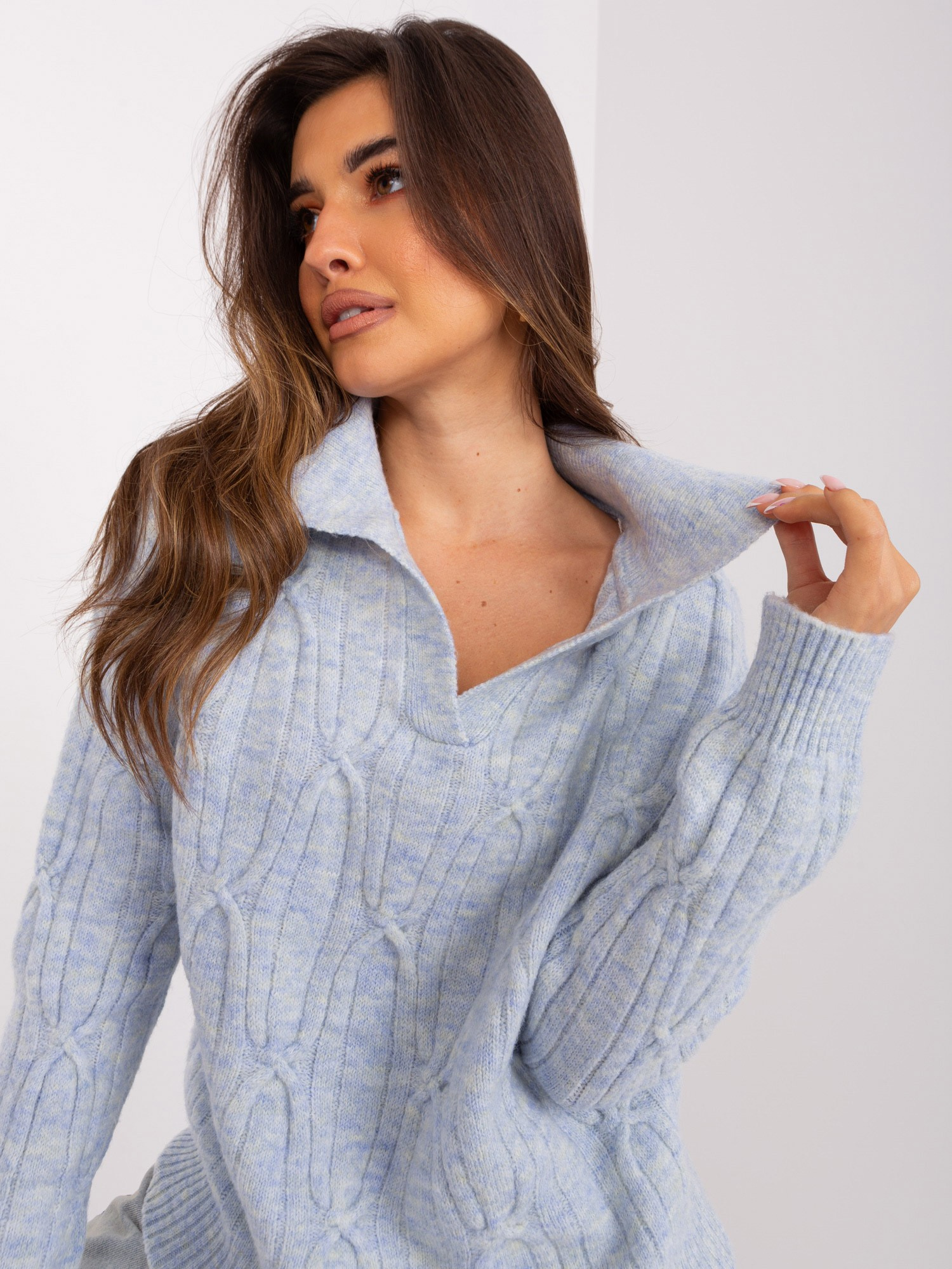 Sweter , błękitny - Wool Fashion Italia