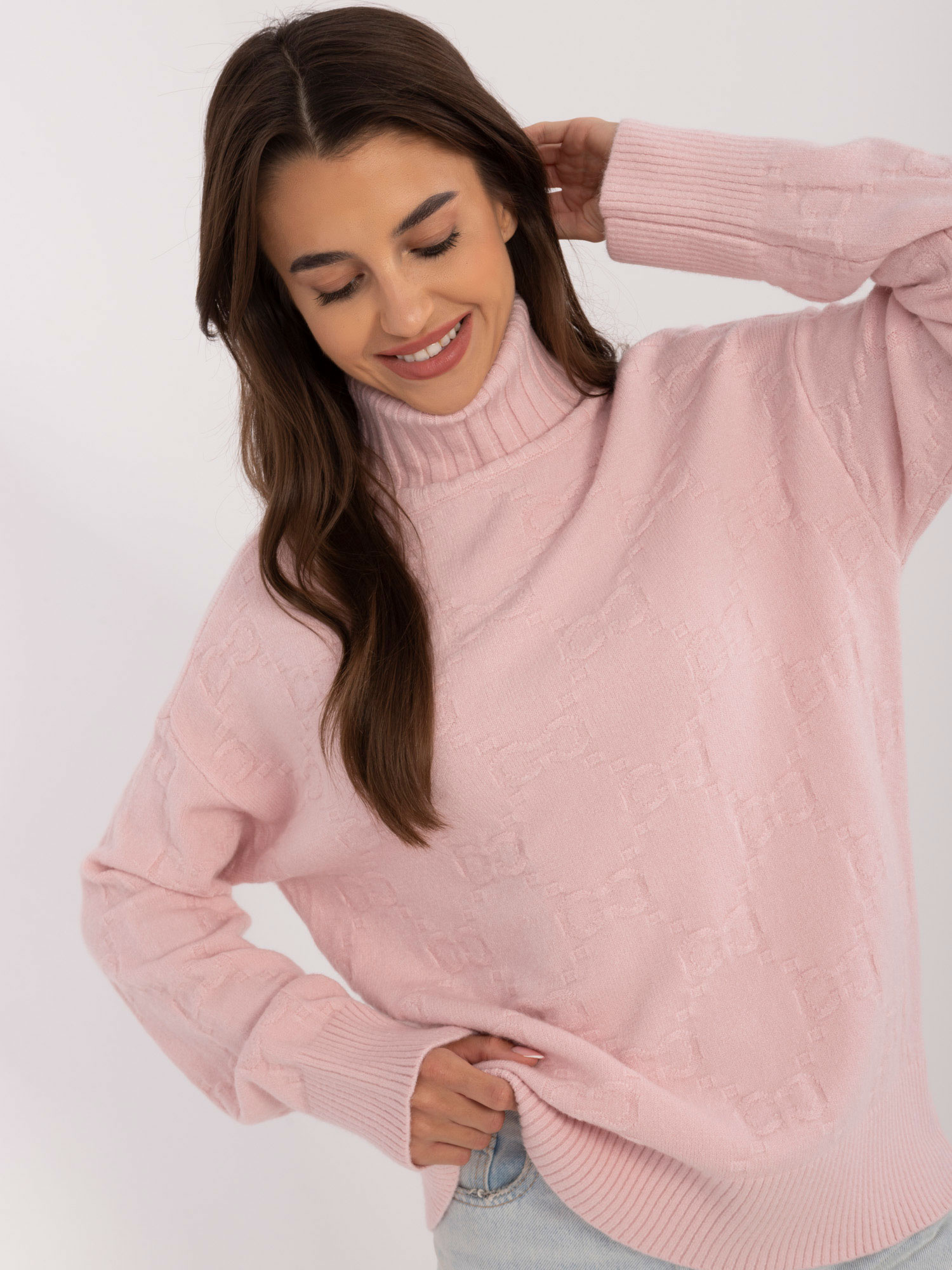 Sweter , jasny różowy - Wool Fashion Italia