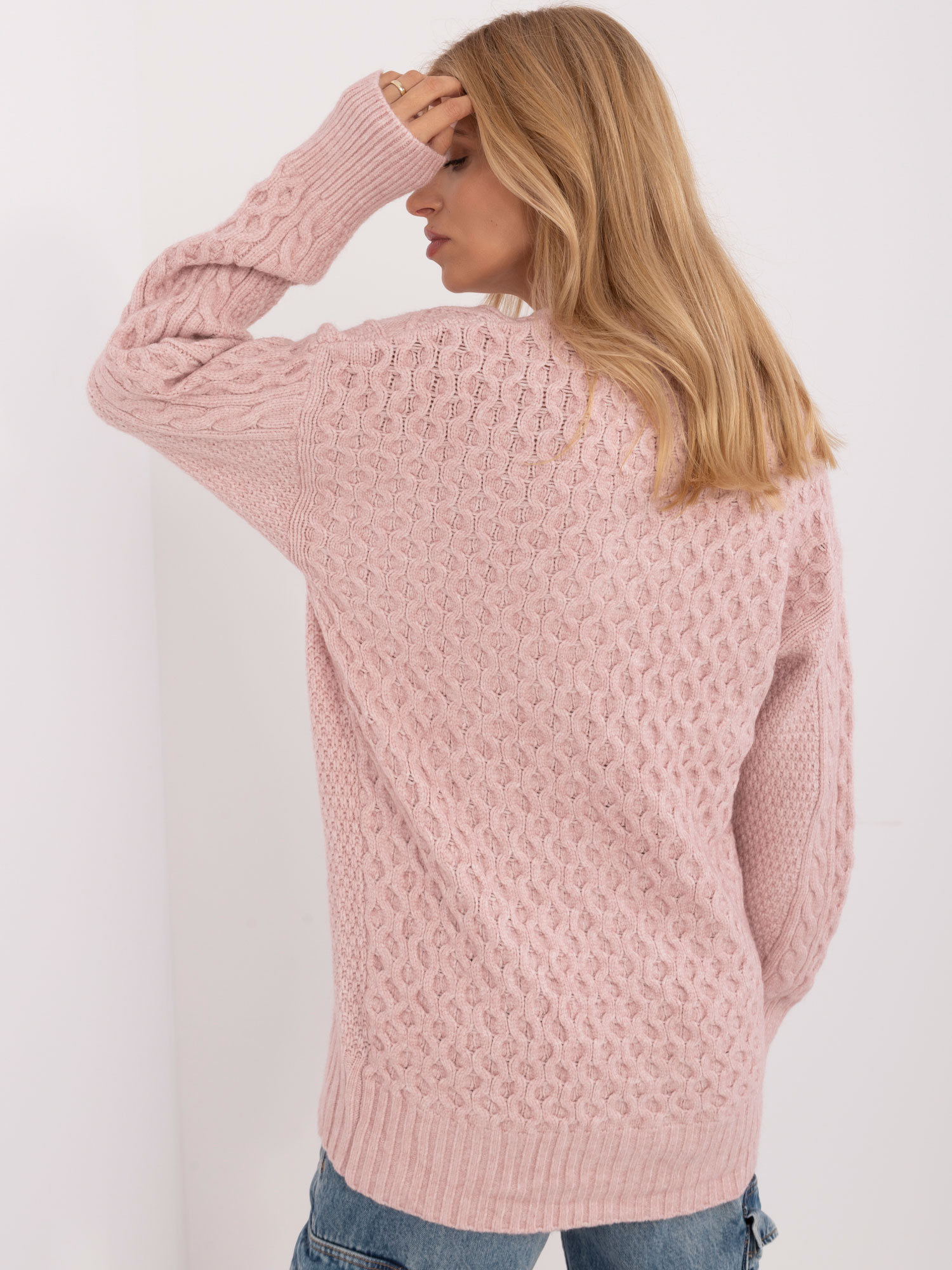 Sweter , jasny różowy - Wool Fashion Italia