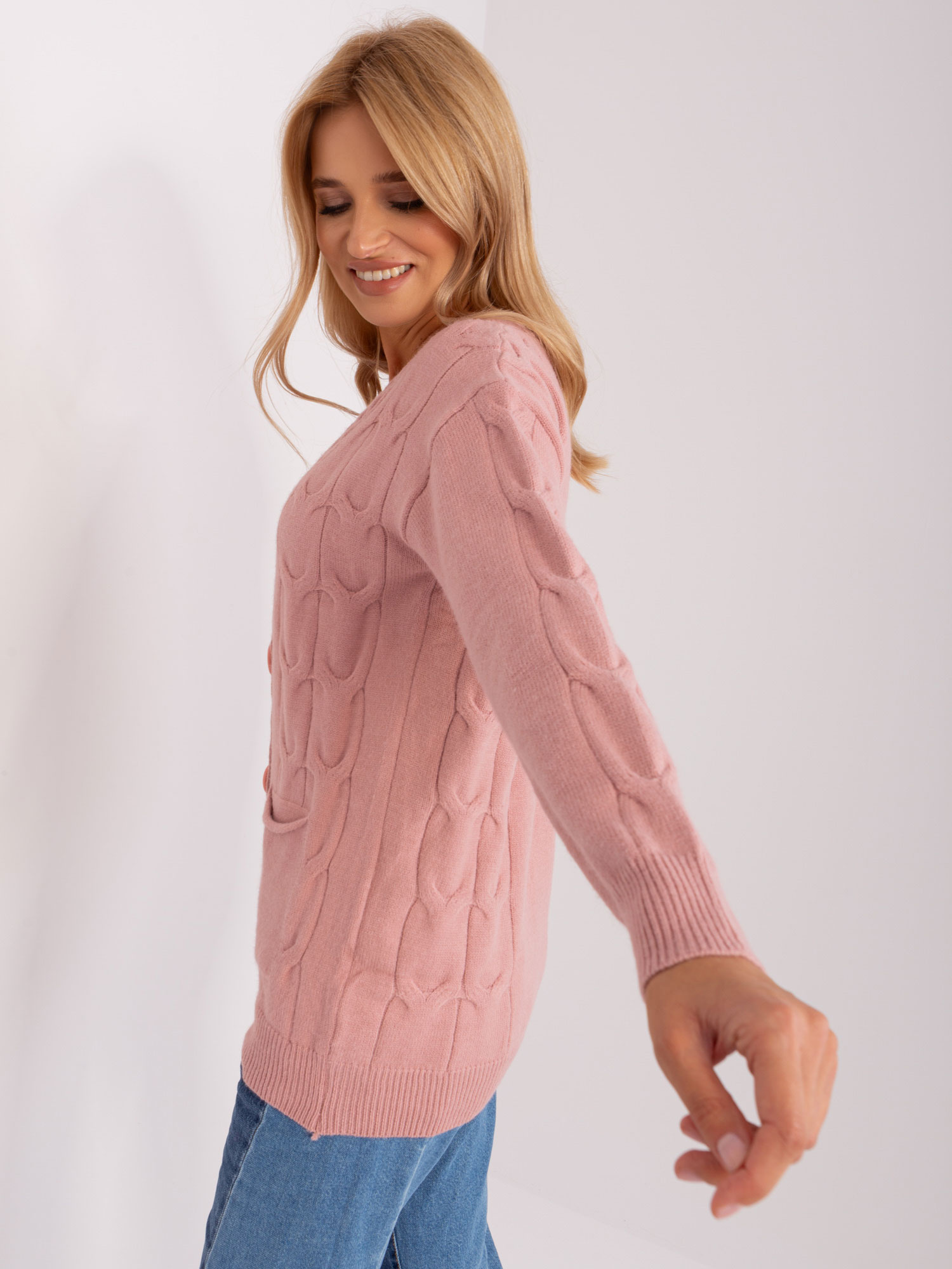 Sweter , jasny różowy - Wool Fashion Italia