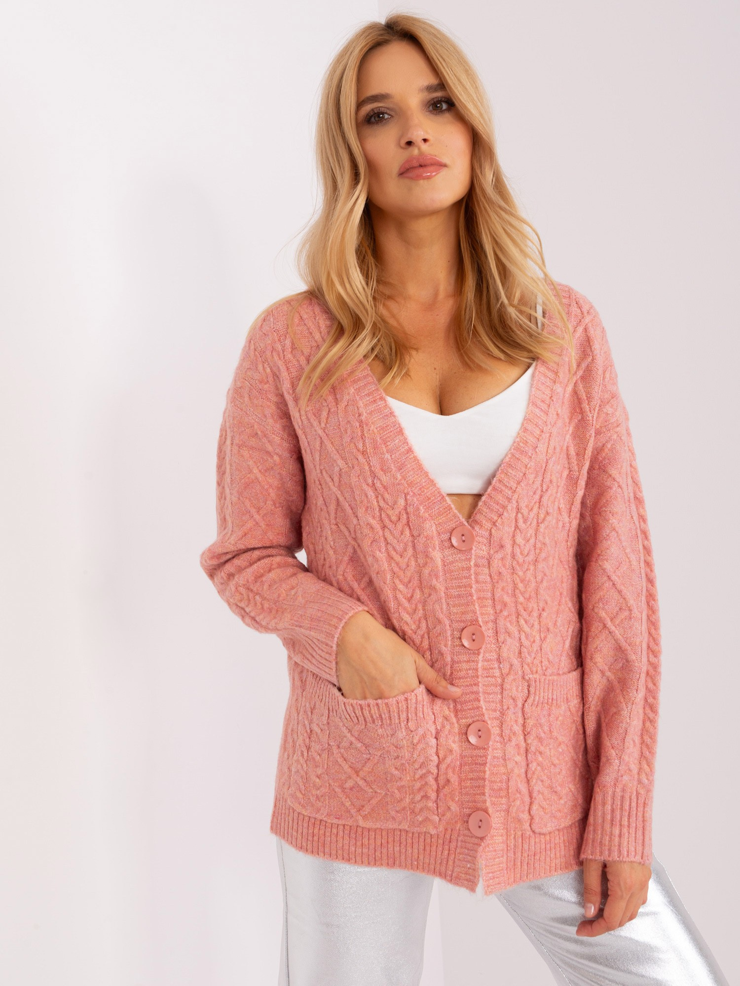 Sweter , jasny różowy - Wool Fashion Italia